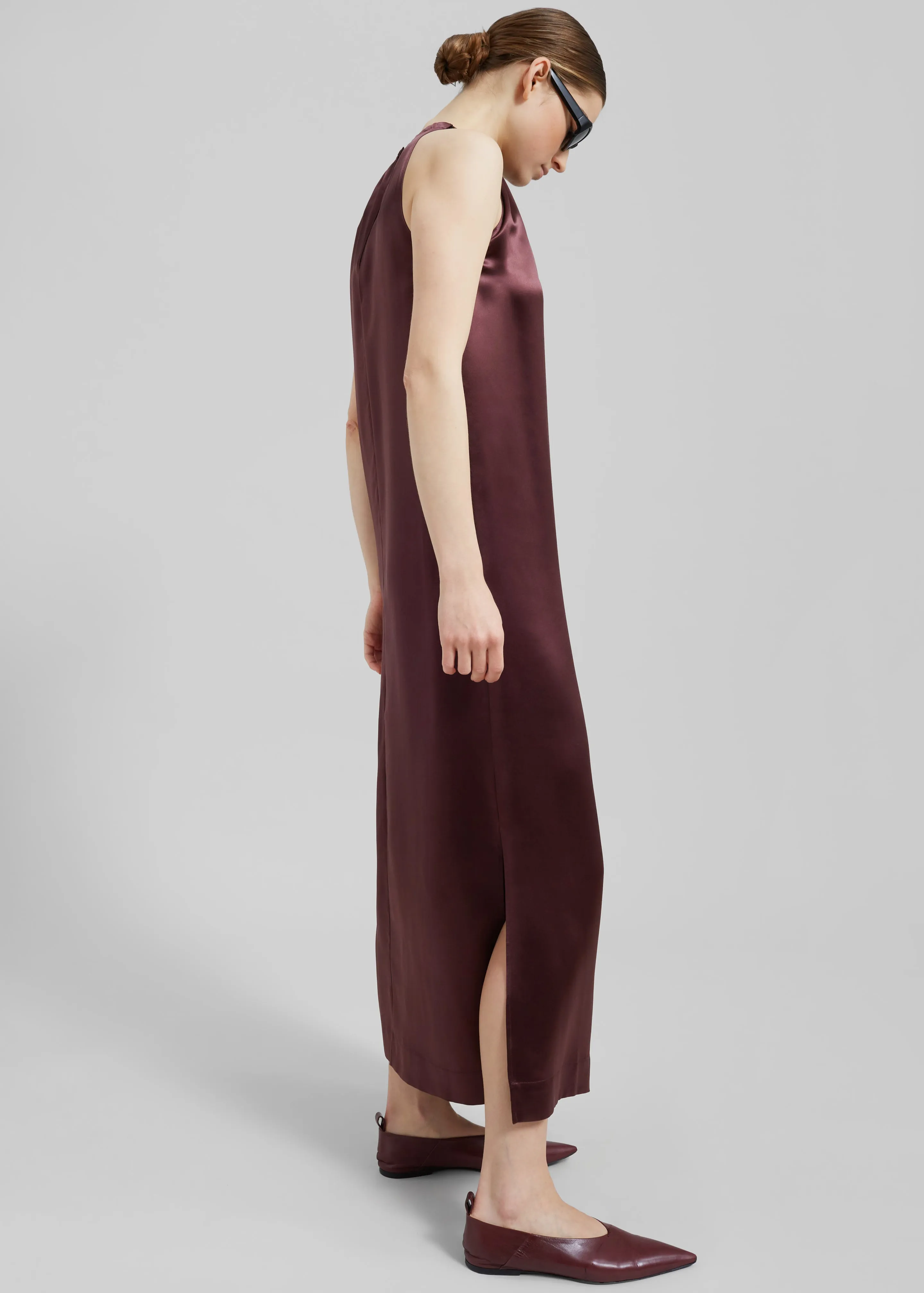 Loulou Studio Morene Long Dress - Midnight Bordeaux sold by Frankie Shop product image thumbnail 5
