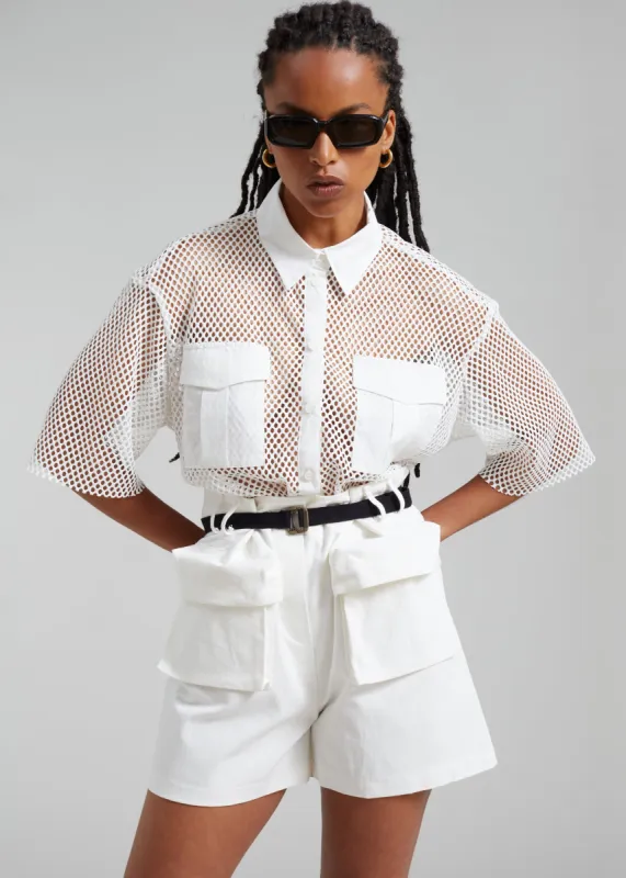 Rowan Net Top - White sold by Frankie Shop