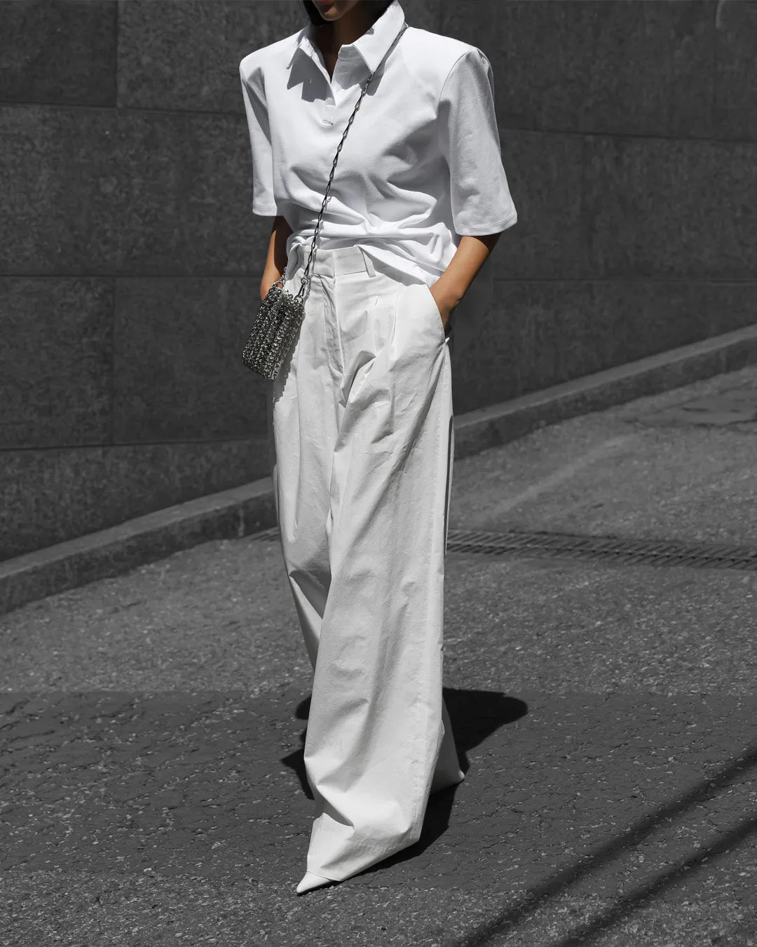 Jayden Wide Pants - White sold by Frankie Shop product image thumbnail 3