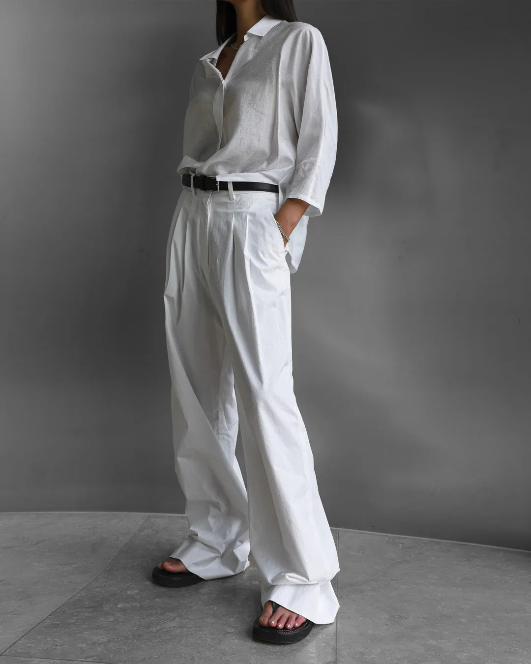 Jayden Wide Pants - White sold by Frankie Shop product image thumbnail 5