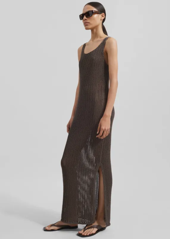 Adrienna Crochet Maxi Dress - Brown sold by Frankie Shop