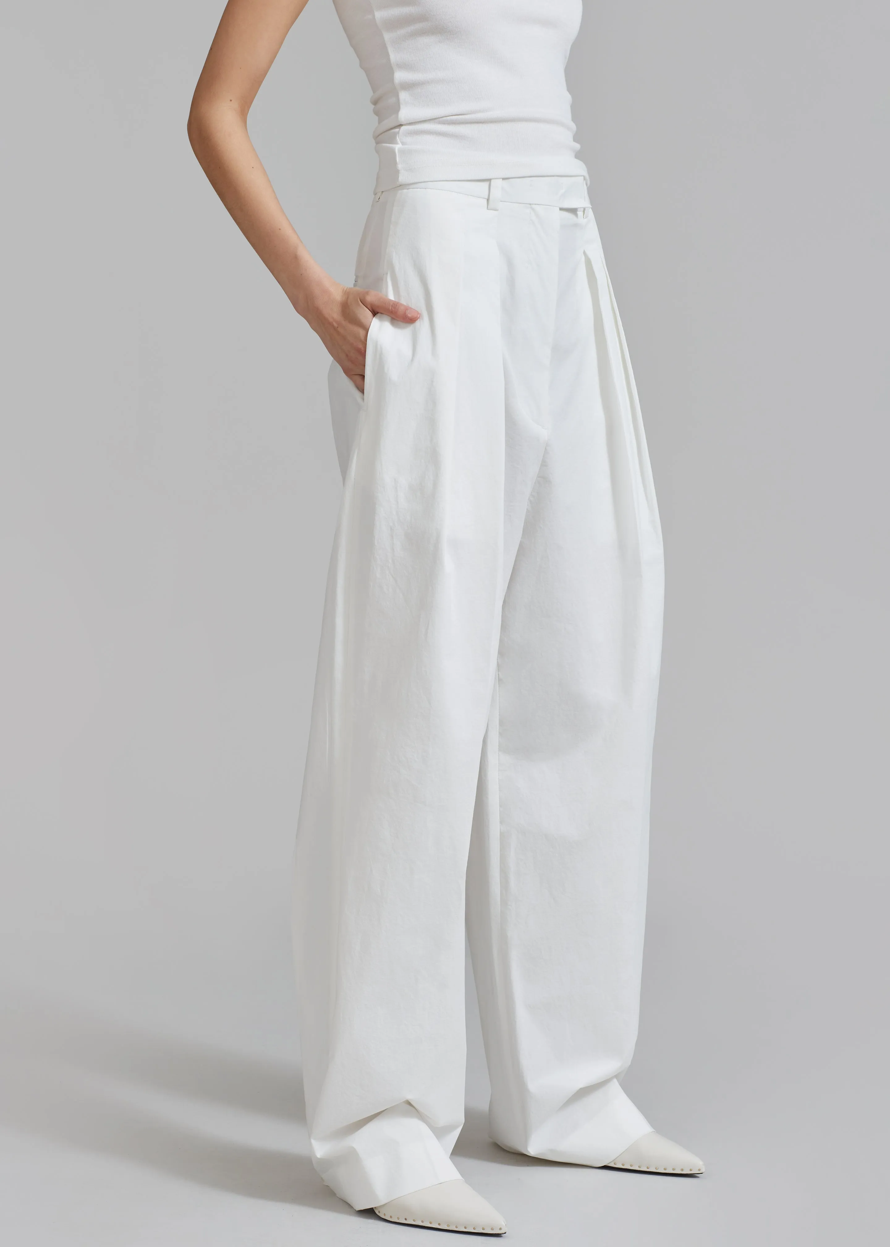 Jayden Wide Pants - White sold by Frankie Shop product image thumbnail 2