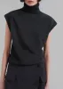Nadia Thin Padded Sleeveless Turtleneck - Charcoal sold by Frankie Shop