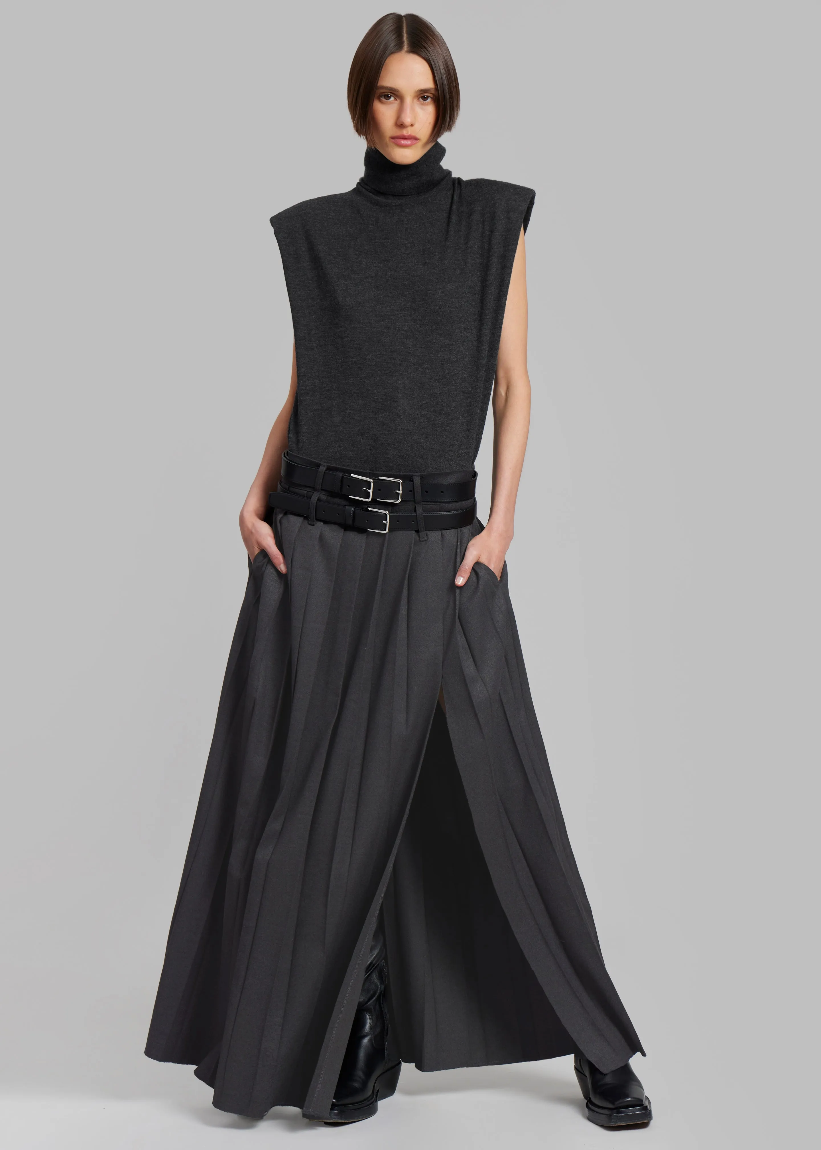 Nadia Thin Padded Sleeveless Turtleneck - Charcoal sold by Frankie Shop product image thumbnail 5