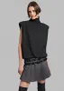 Nadia Thin Padded Sleeveless Turtleneck - Charcoal sold by Frankie Shop