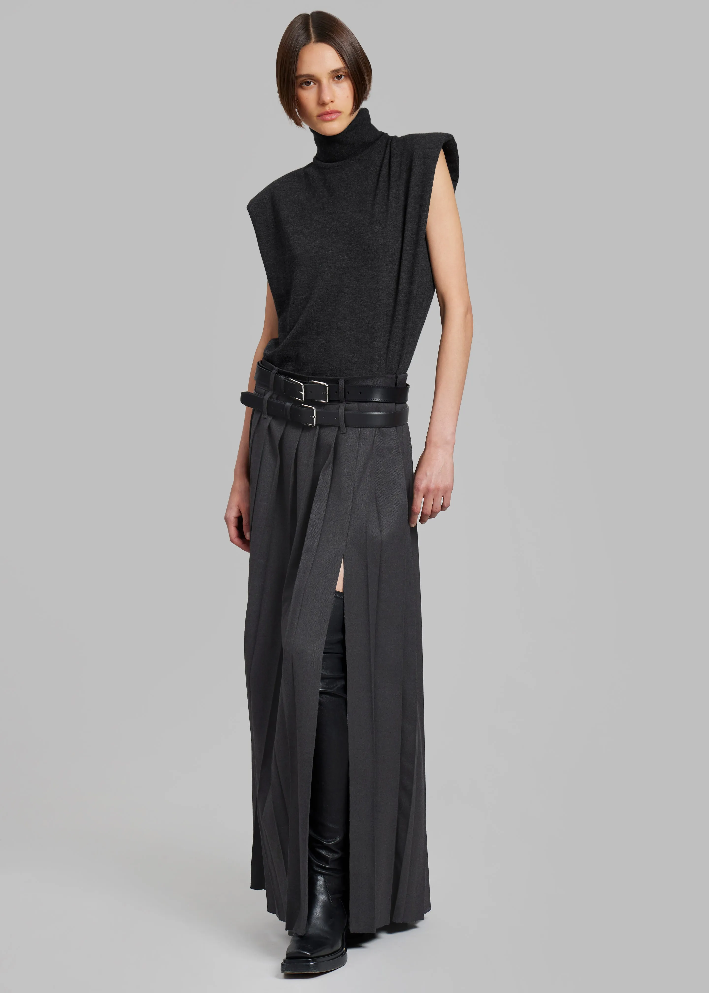 Nadia Thin Padded Sleeveless Turtleneck - Charcoal sold by Frankie Shop product image thumbnail 2