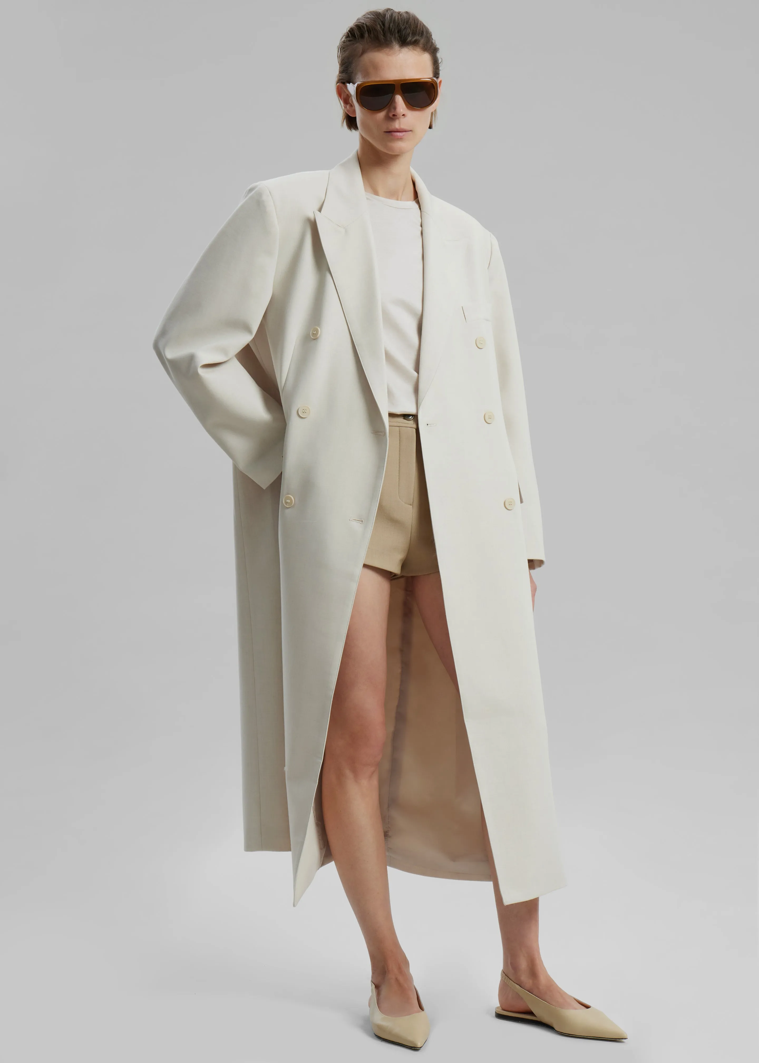 Dex Double Breasted Coat - Beige sold by Frankie Shop
