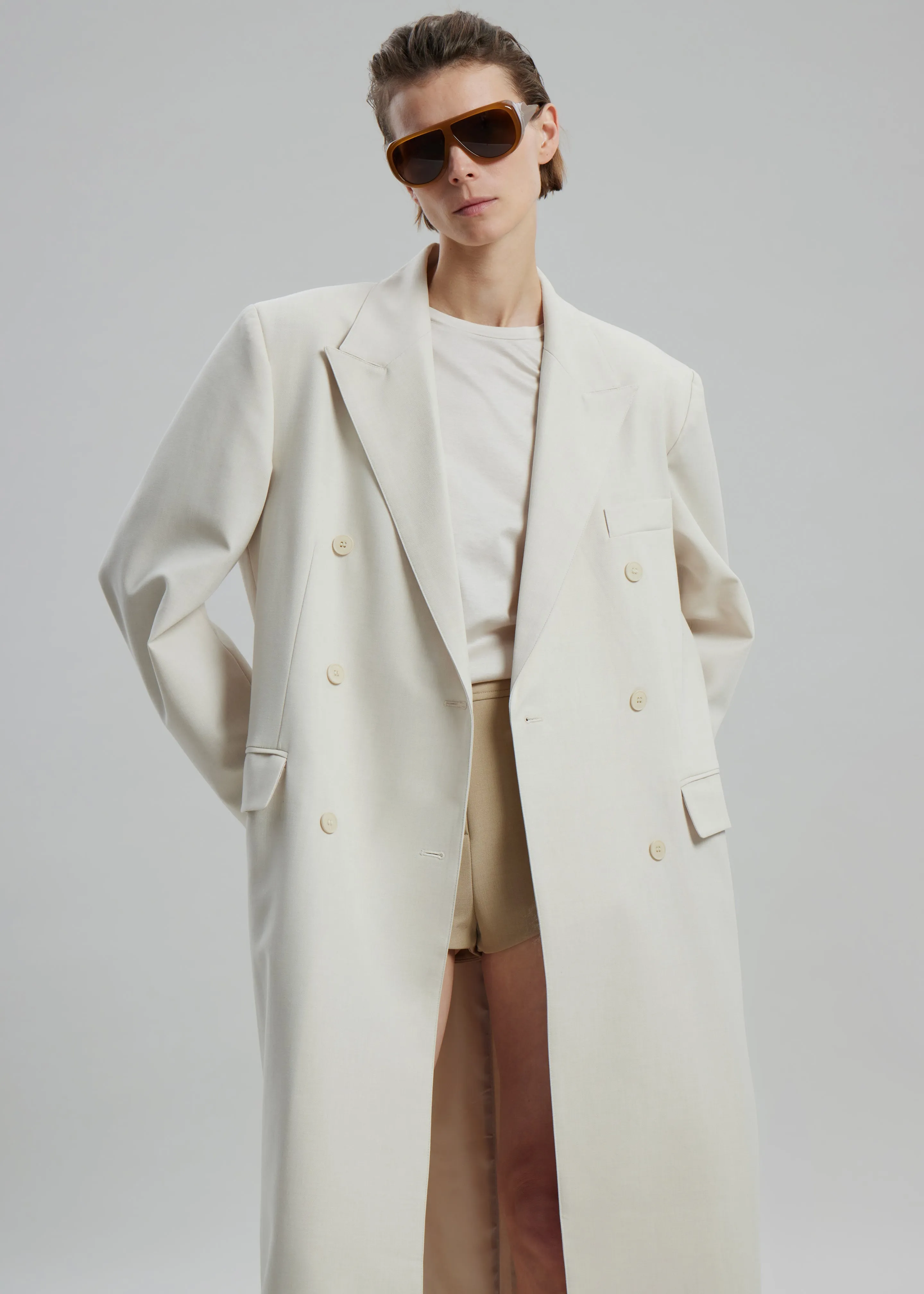 Dex Double Breasted Coat - Beige sold by Frankie Shop product image thumbnail 2
