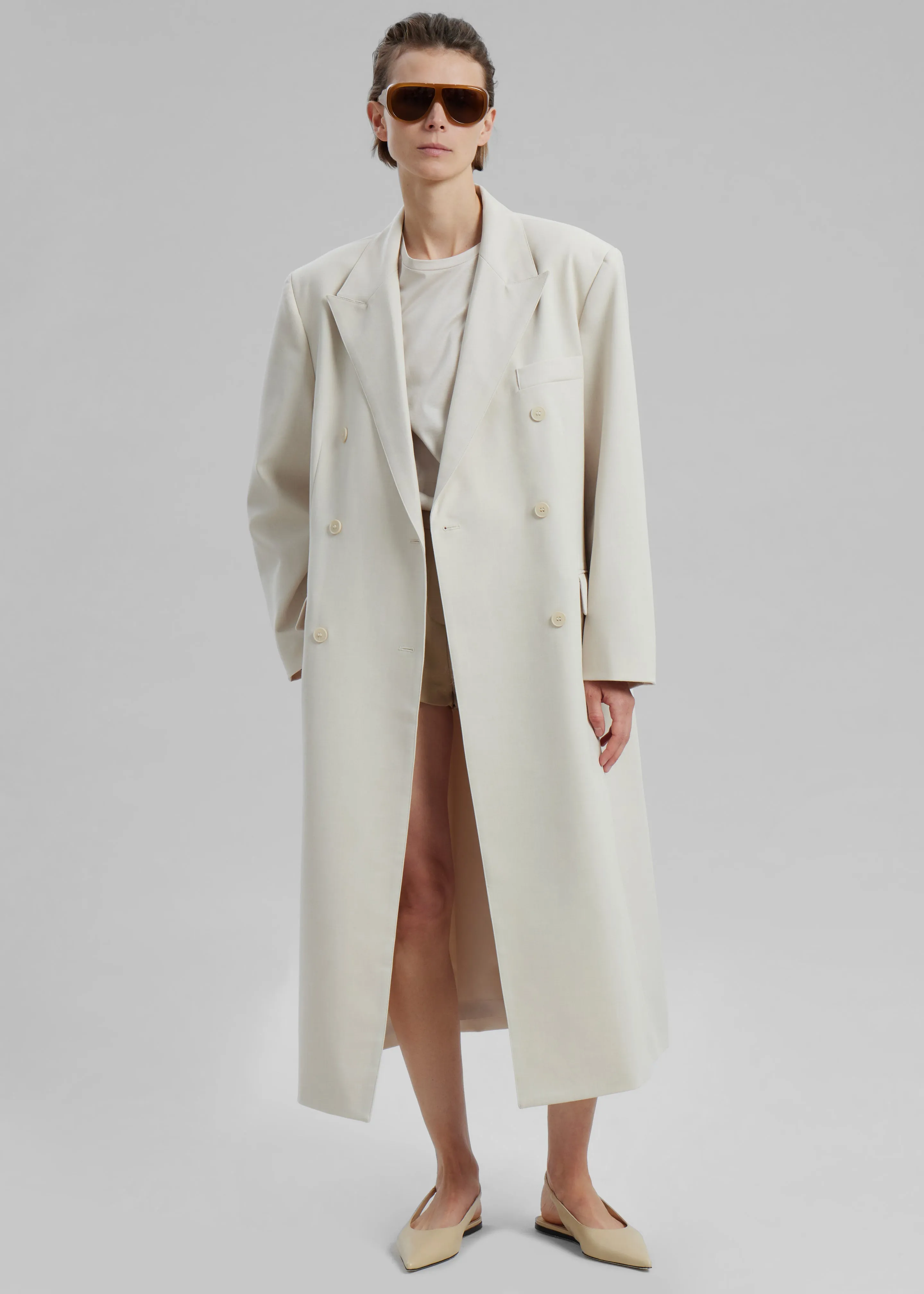 Dex Double Breasted Coat - Beige sold by Frankie Shop product image thumbnail 3