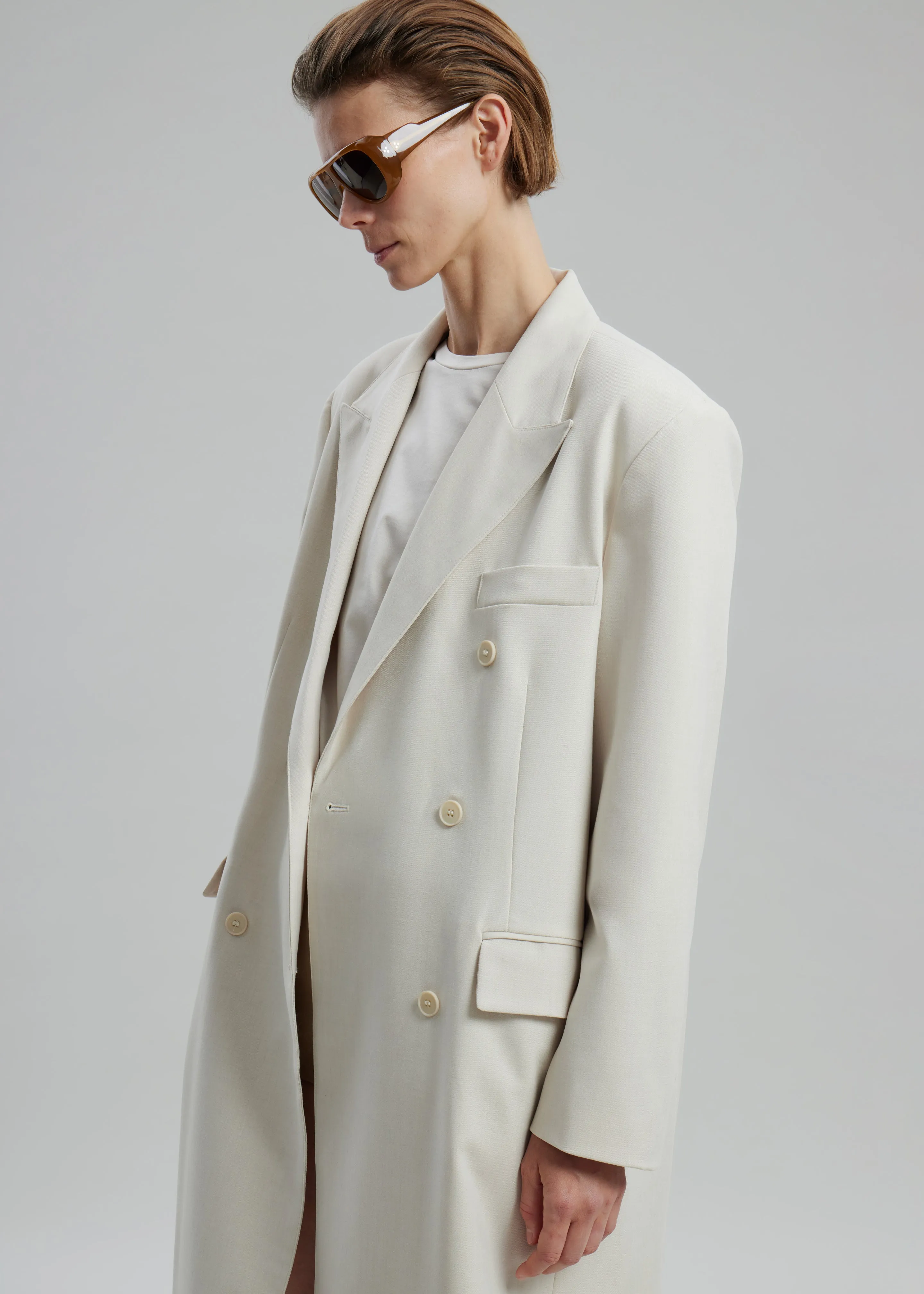 Dex Double Breasted Coat - Beige sold by Frankie Shop product image thumbnail 4