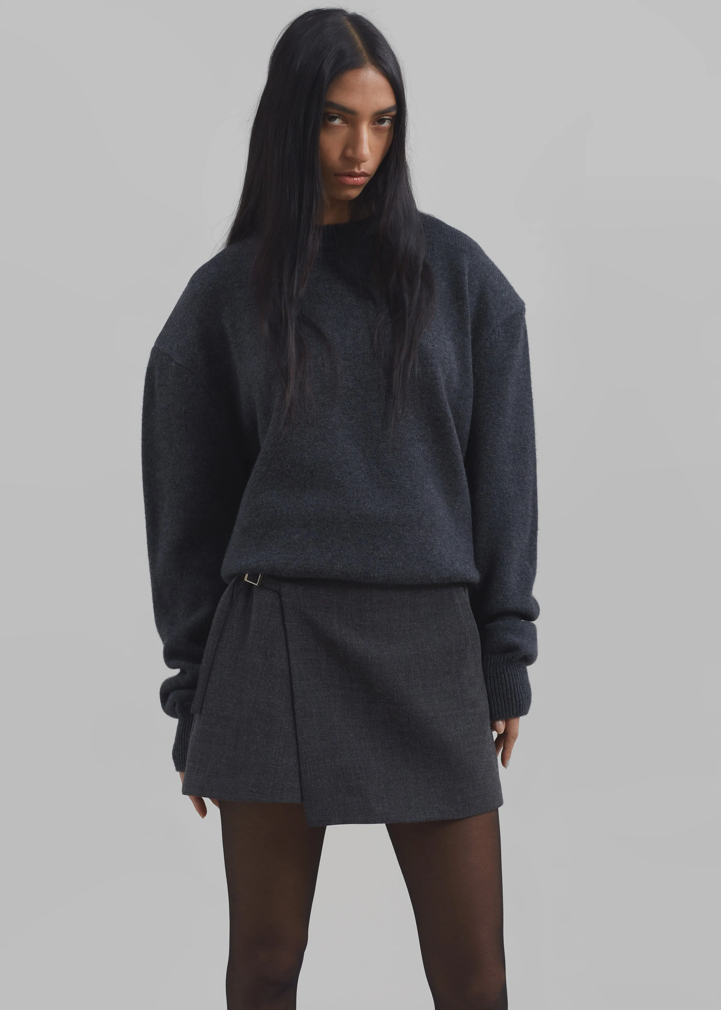 Julie Wrap Mini Skort - Charcoal sold by Frankie Shop product image thumbnail 3