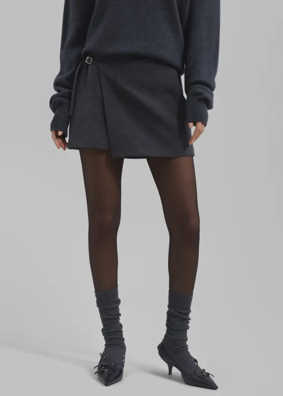 Julie Wrap Mini Skort - Charcoal sold by Frankie Shop