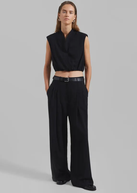 Lilly Pleated Trousers - Black sold by Frankie Shop