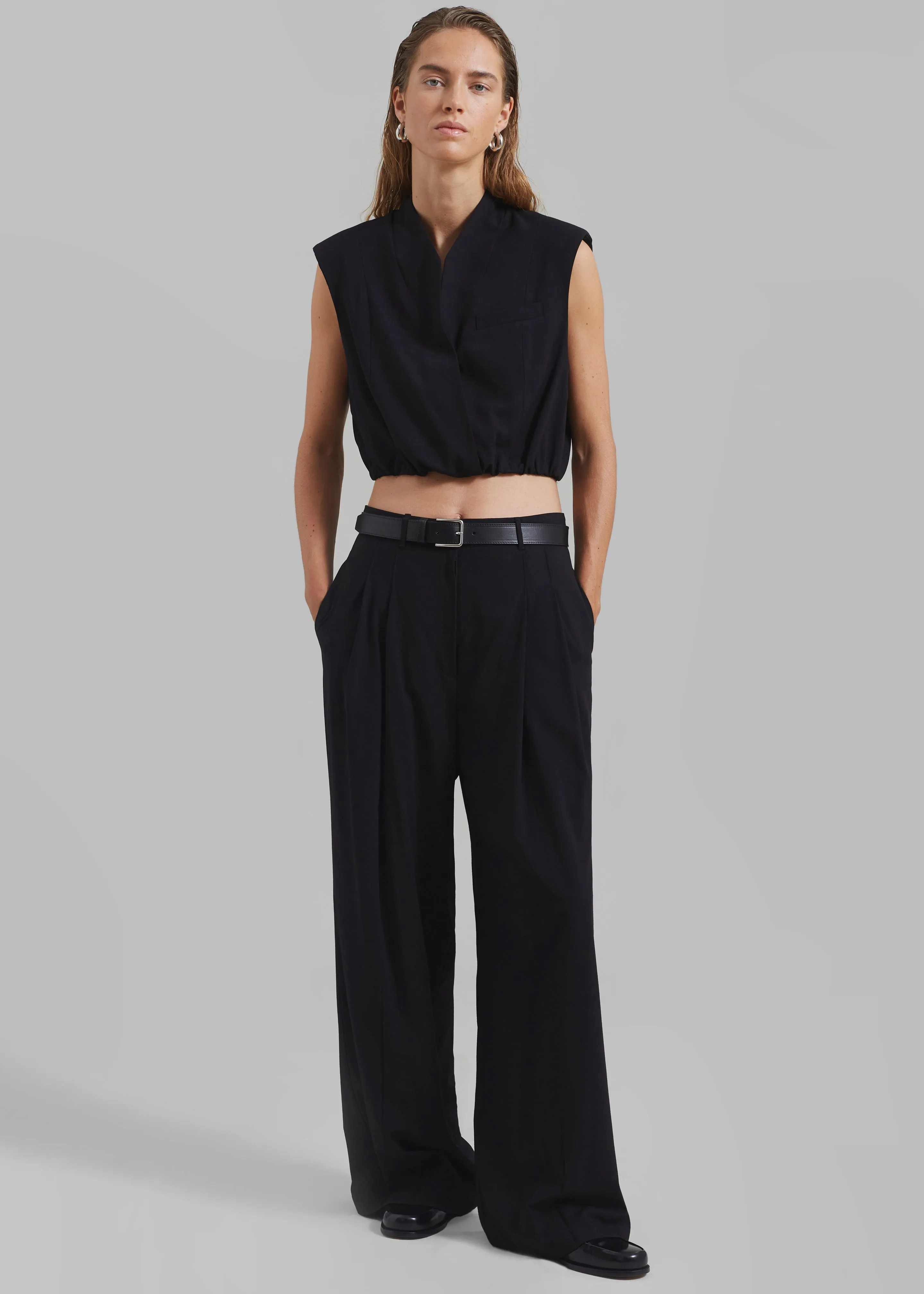 Lilly Pleated Trousers - Black sold by Frankie Shop