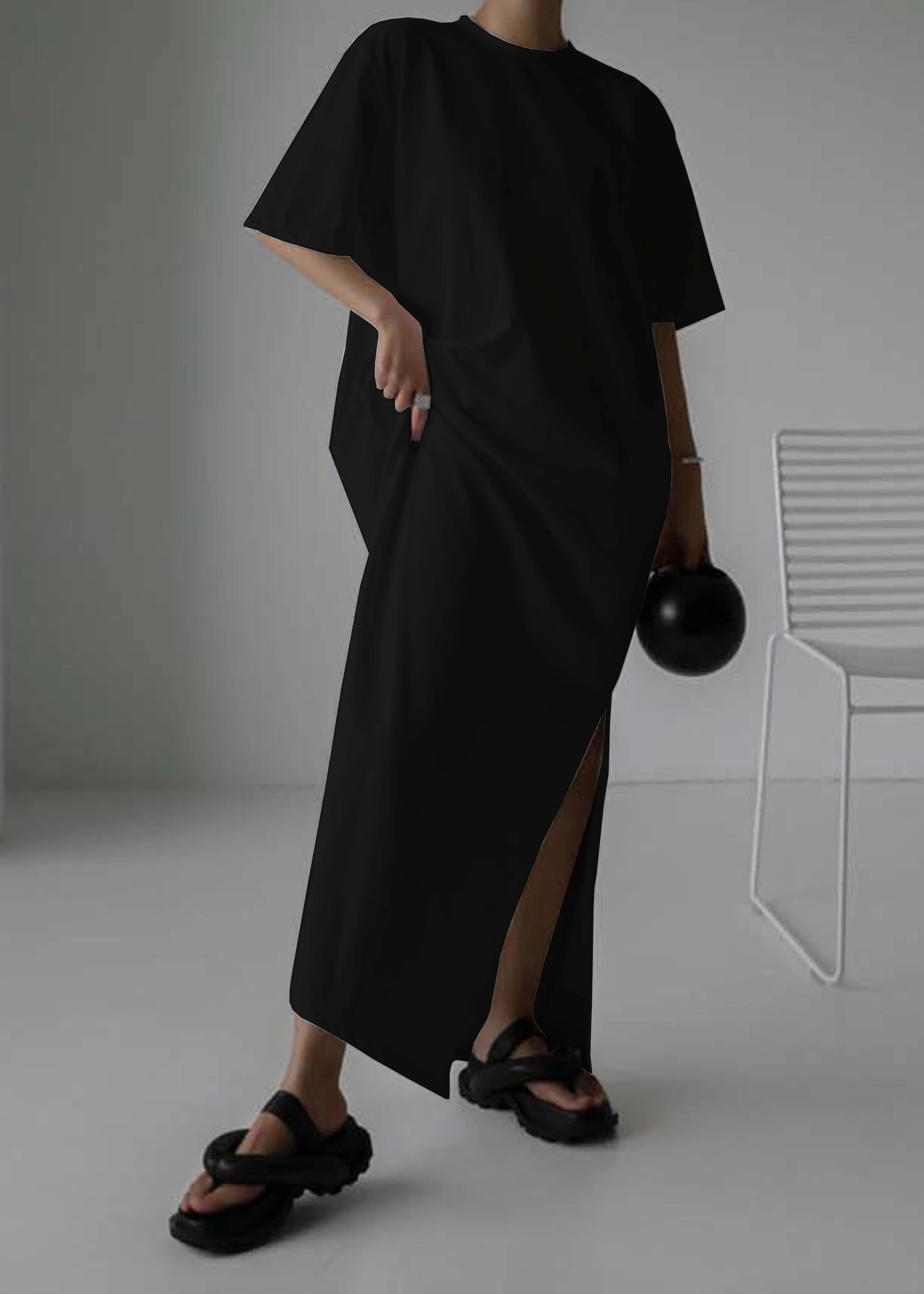Lou Oversized Tee Dress - Black sold by Frankie Shop product image thumbnail 2