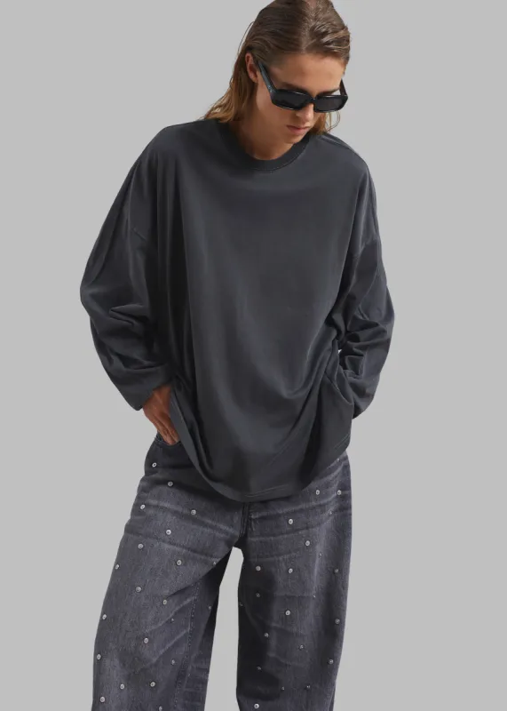 Collins Long Sleeve Tee - Charcoal sold by Frankie Shop