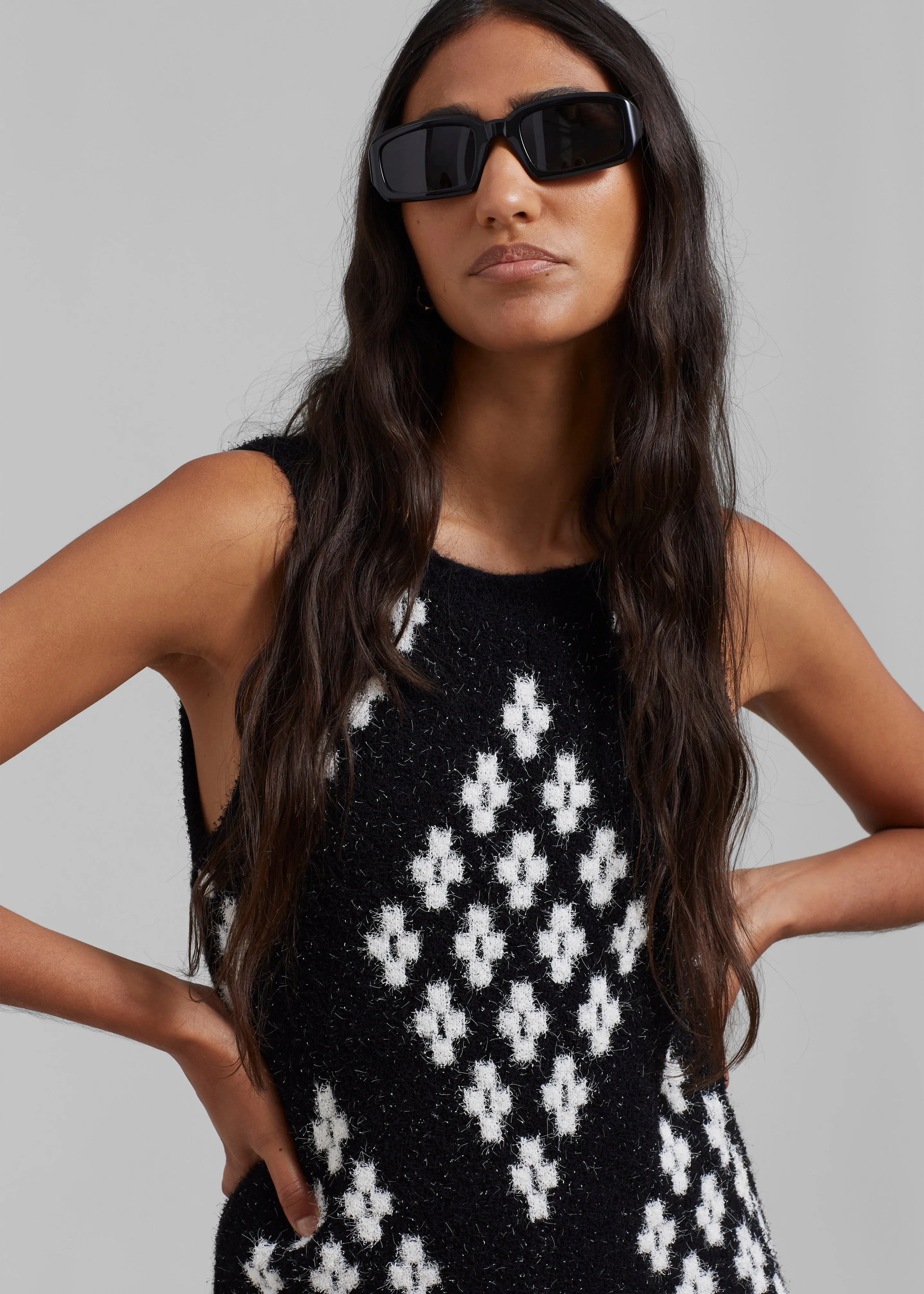 3.1 Phillip Lim Argyle Jacquard Sleeveless Mini Dress - Black Multi sold by Frankie Shop product image thumbnail 2