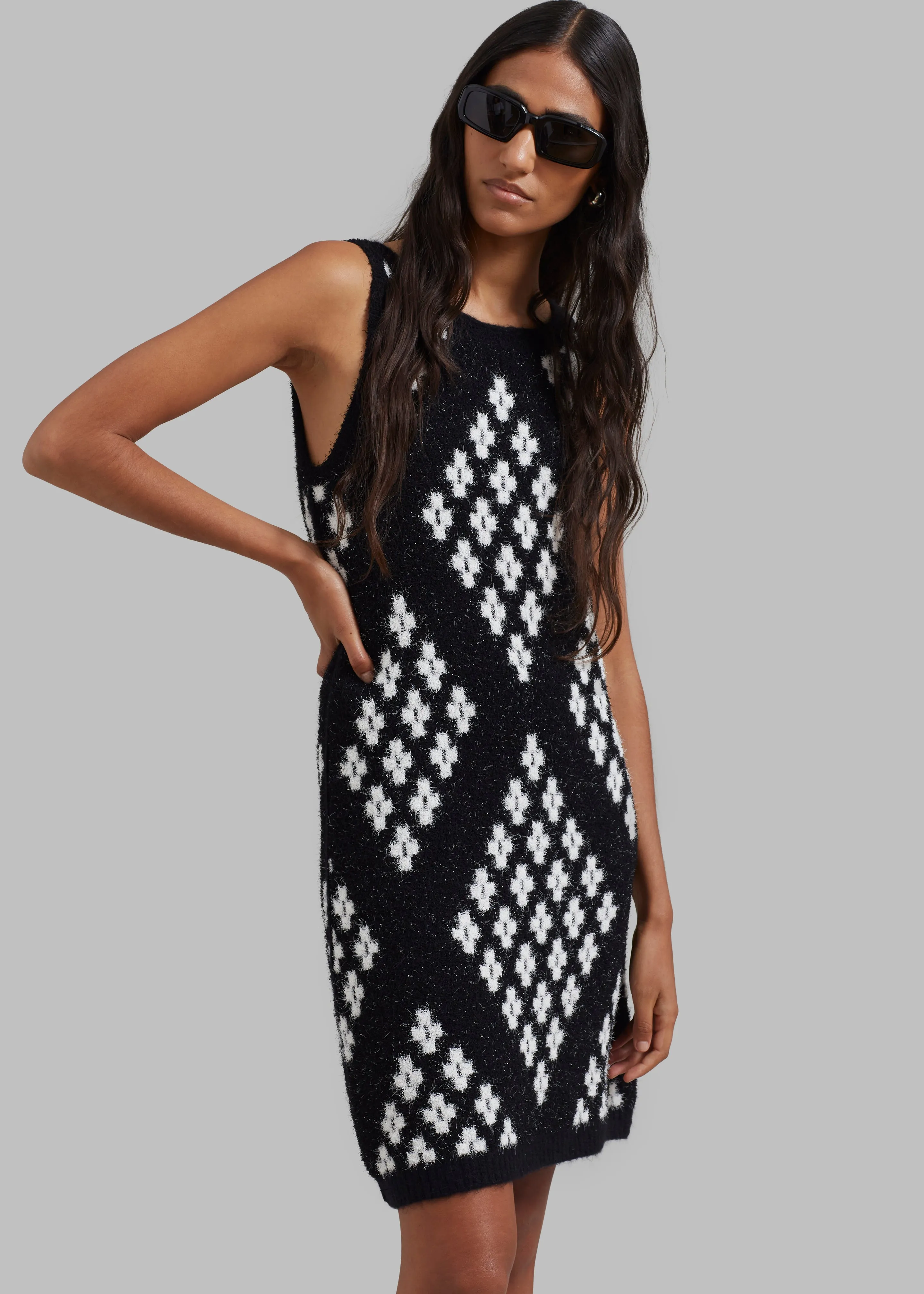 3.1 Phillip Lim Argyle Jacquard Sleeveless Mini Dress - Black Multi sold by Frankie Shop