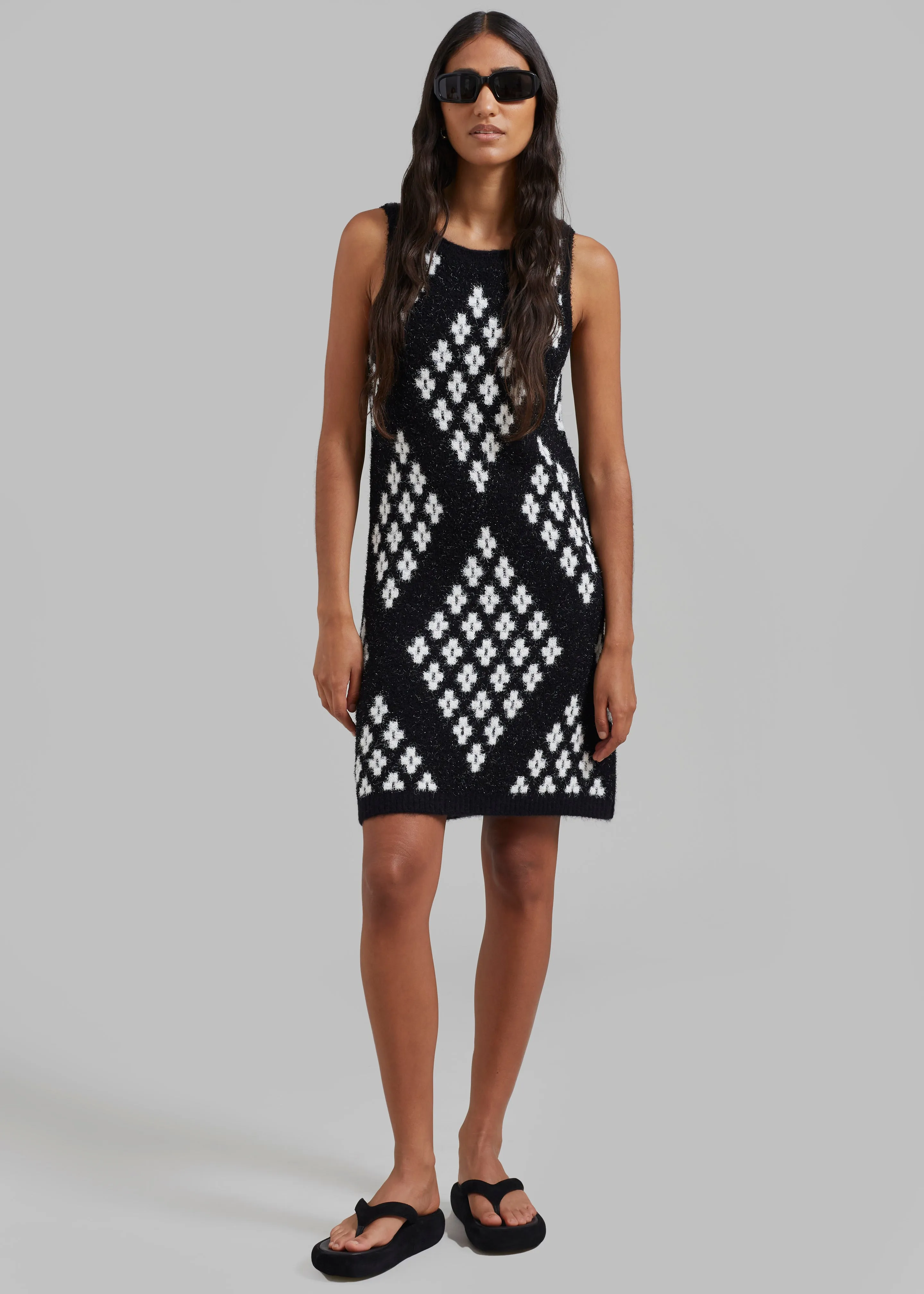 3.1 Phillip Lim Argyle Jacquard Sleeveless Mini Dress - Black Multi sold by Frankie Shop product image thumbnail 3