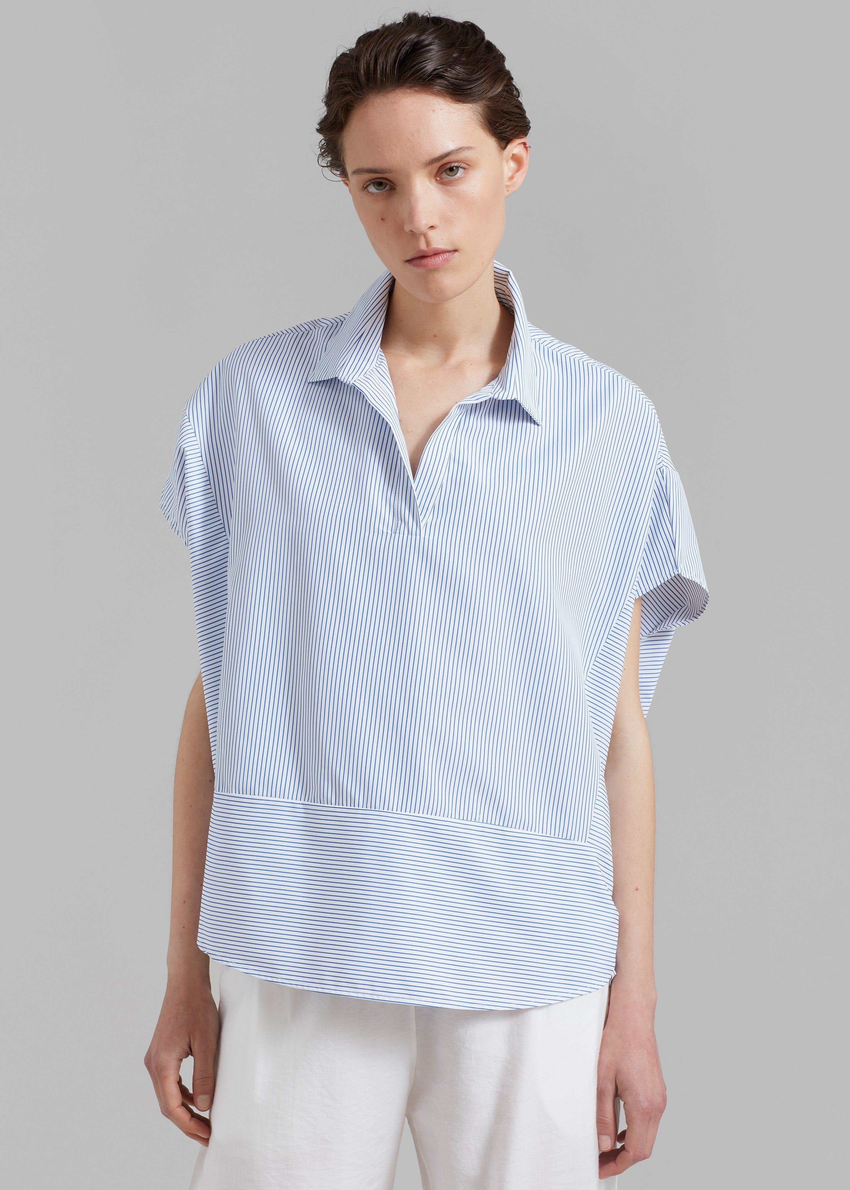 Flora Dolman Shirt - Blue Stripe sold by Frankie Shop