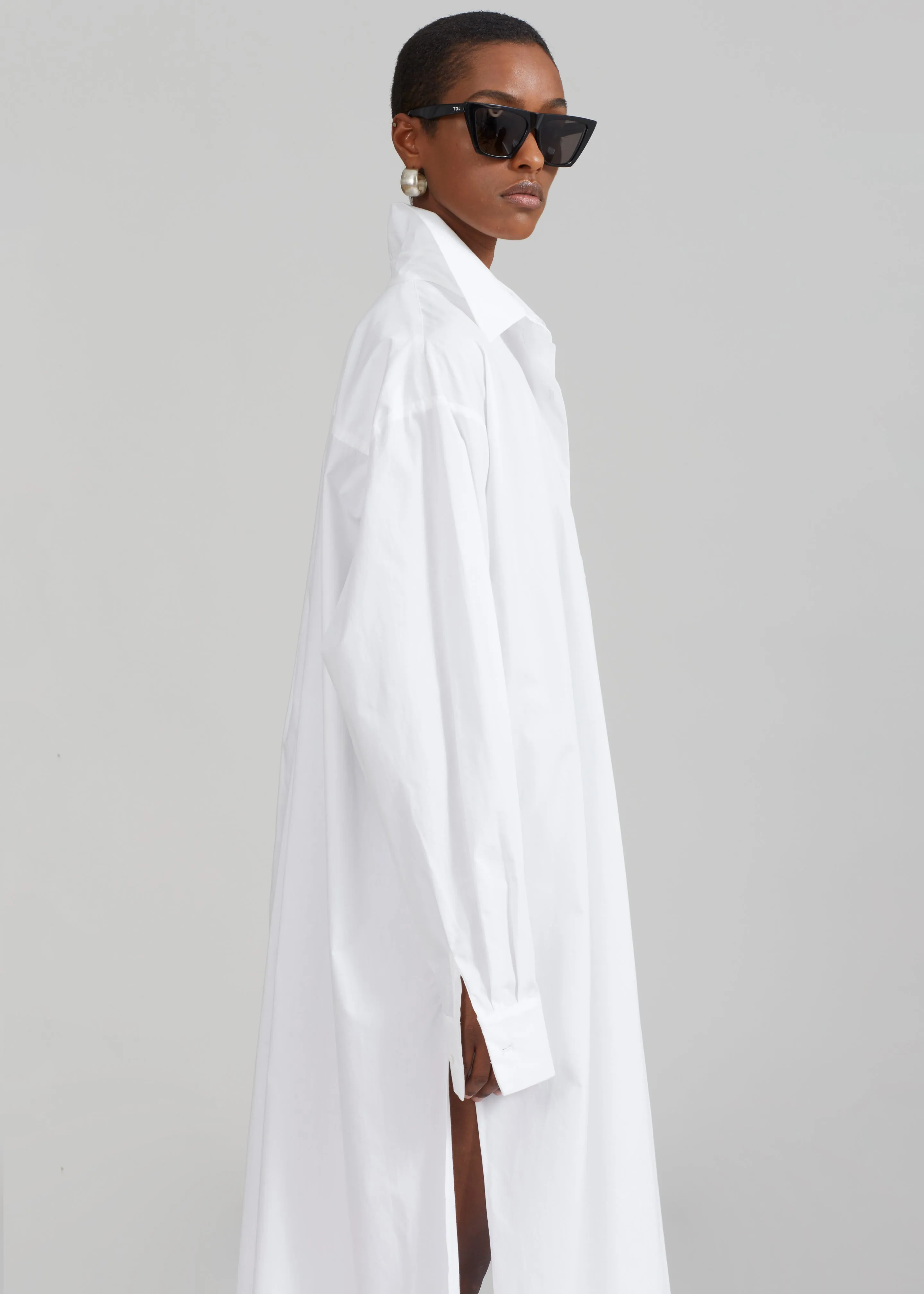 Avery Shirt Dress - White sold by Frankie Shop product image thumbnail 4