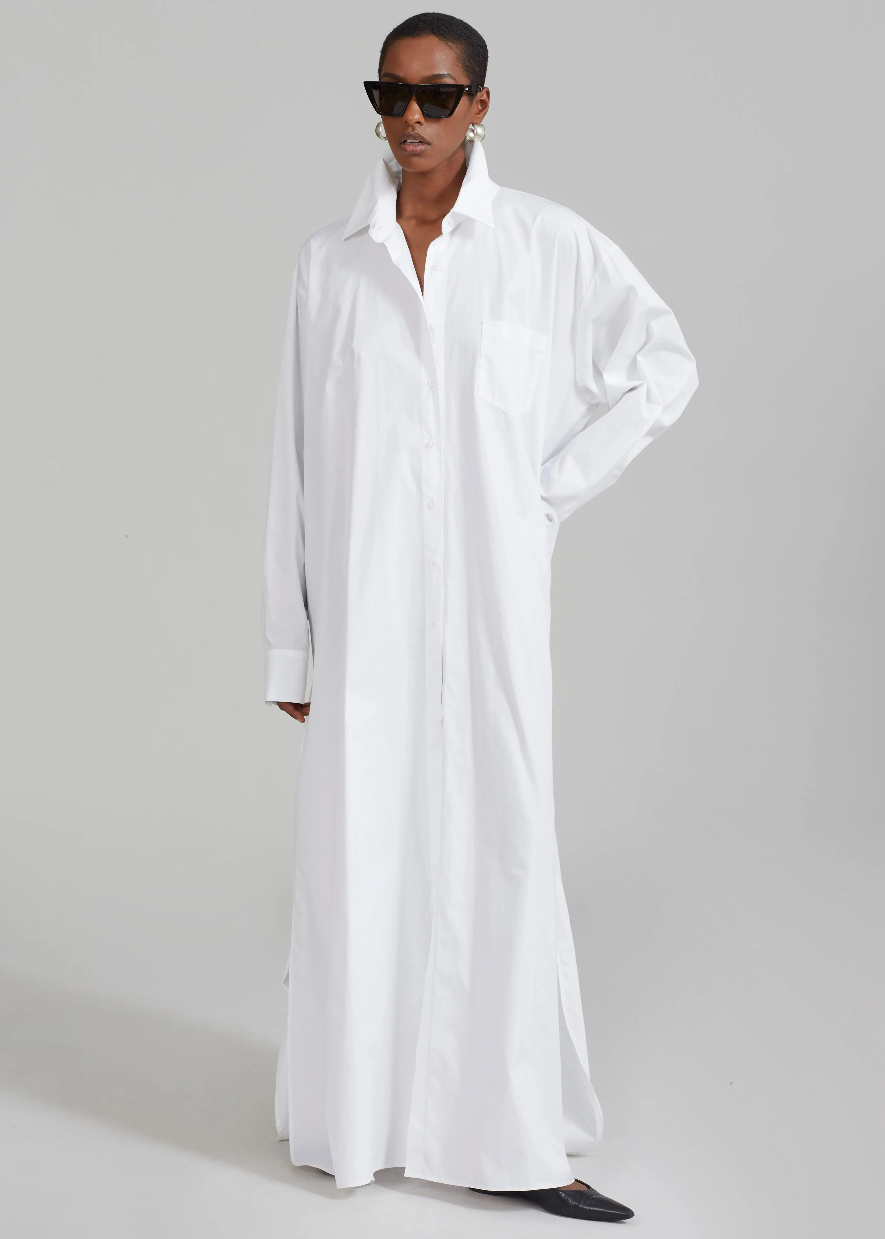 Avery Shirt Dress - White sold by Frankie Shop product image thumbnail 5