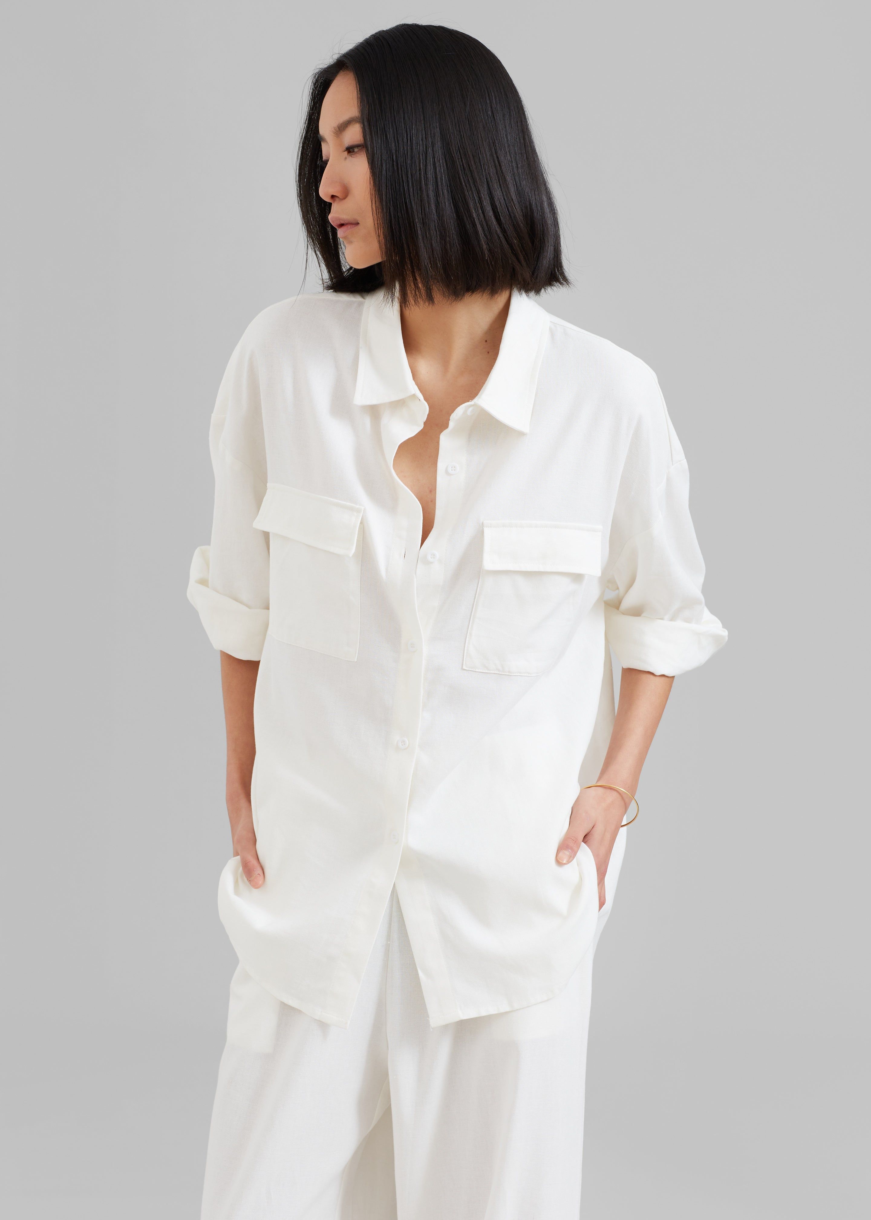 Solaqua The Pocket Shirt - Ivory sold by Frankie Shop