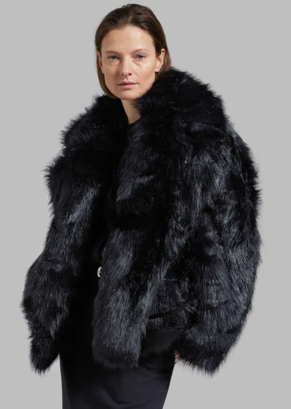 Fallon Short Faux Fur Coat - Black sold by Frankie Shop