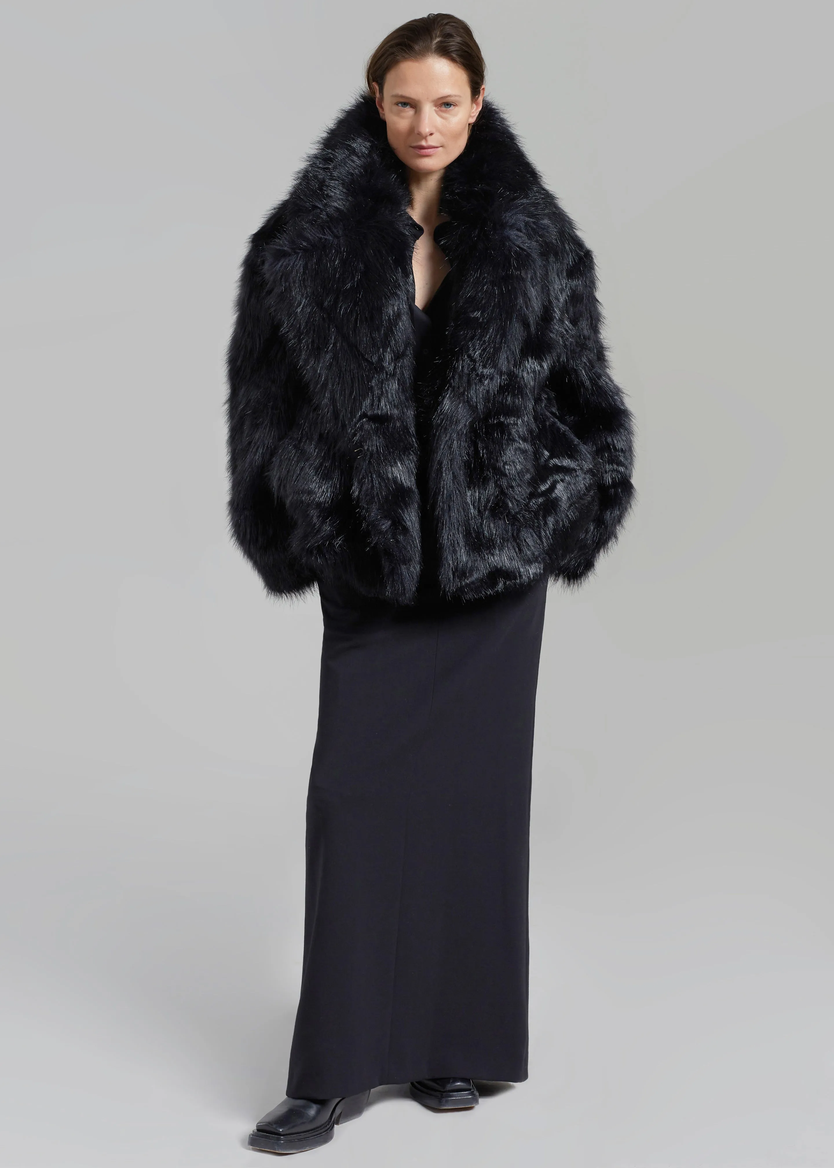 Fallon Short Faux Fur Coat - Black sold by Frankie Shop product image thumbnail 5