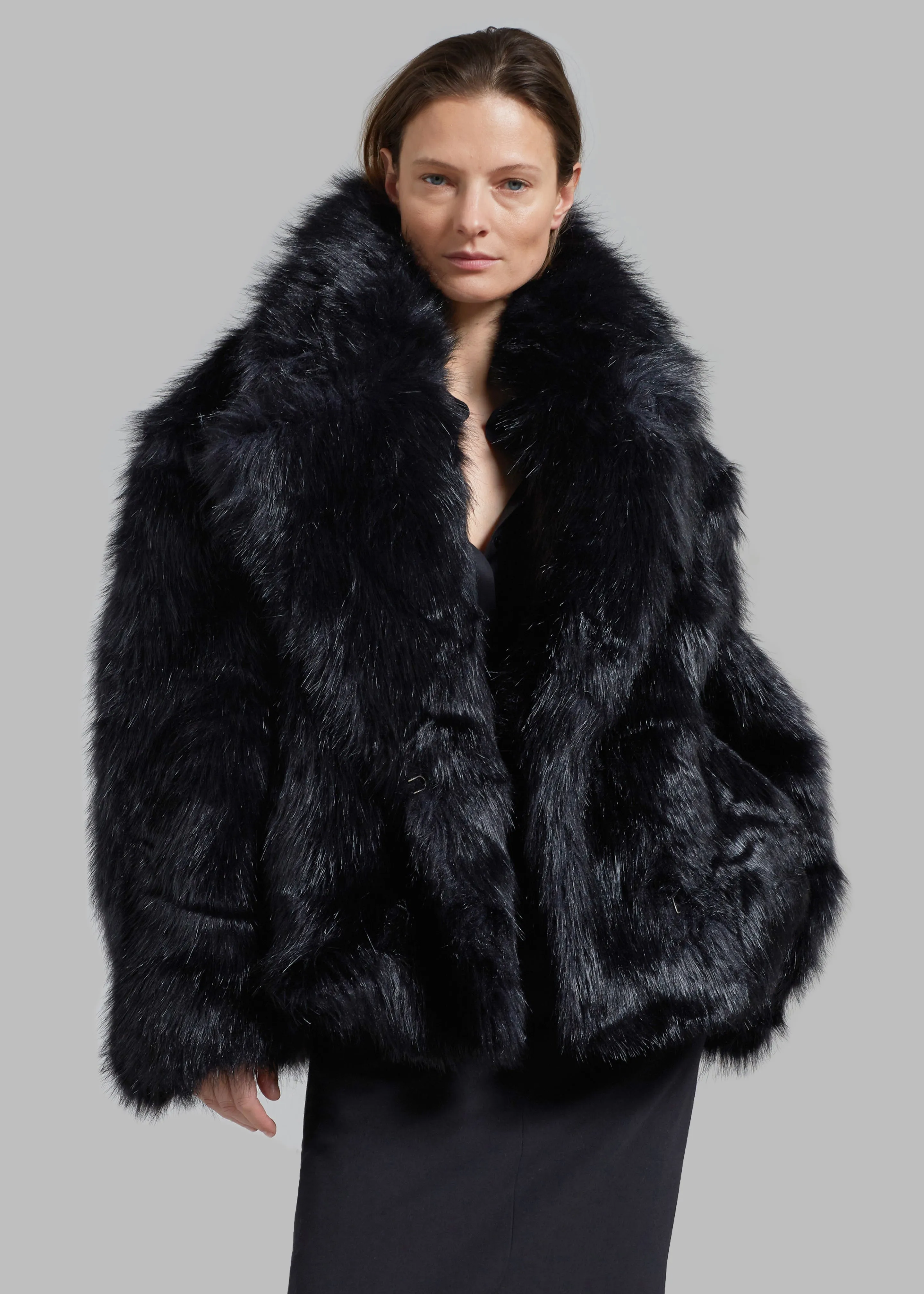 Fallon Short Faux Fur Coat - Black sold by Frankie Shop product image thumbnail 3