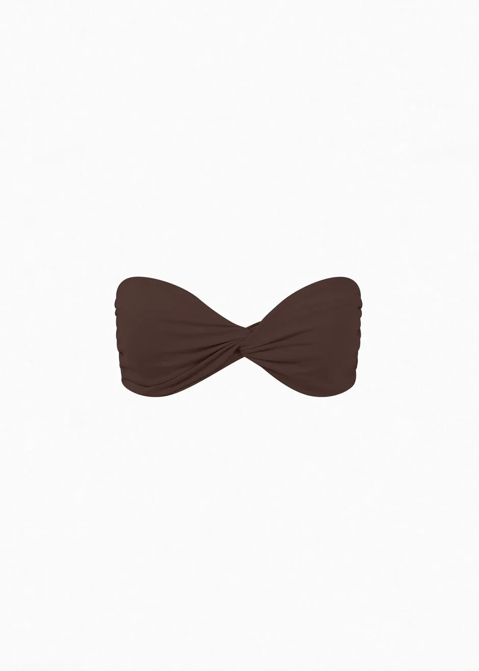 Aexae Ruched Bandeau Swim Top - Brown sold by Frankie Shop product image thumbnail 4
