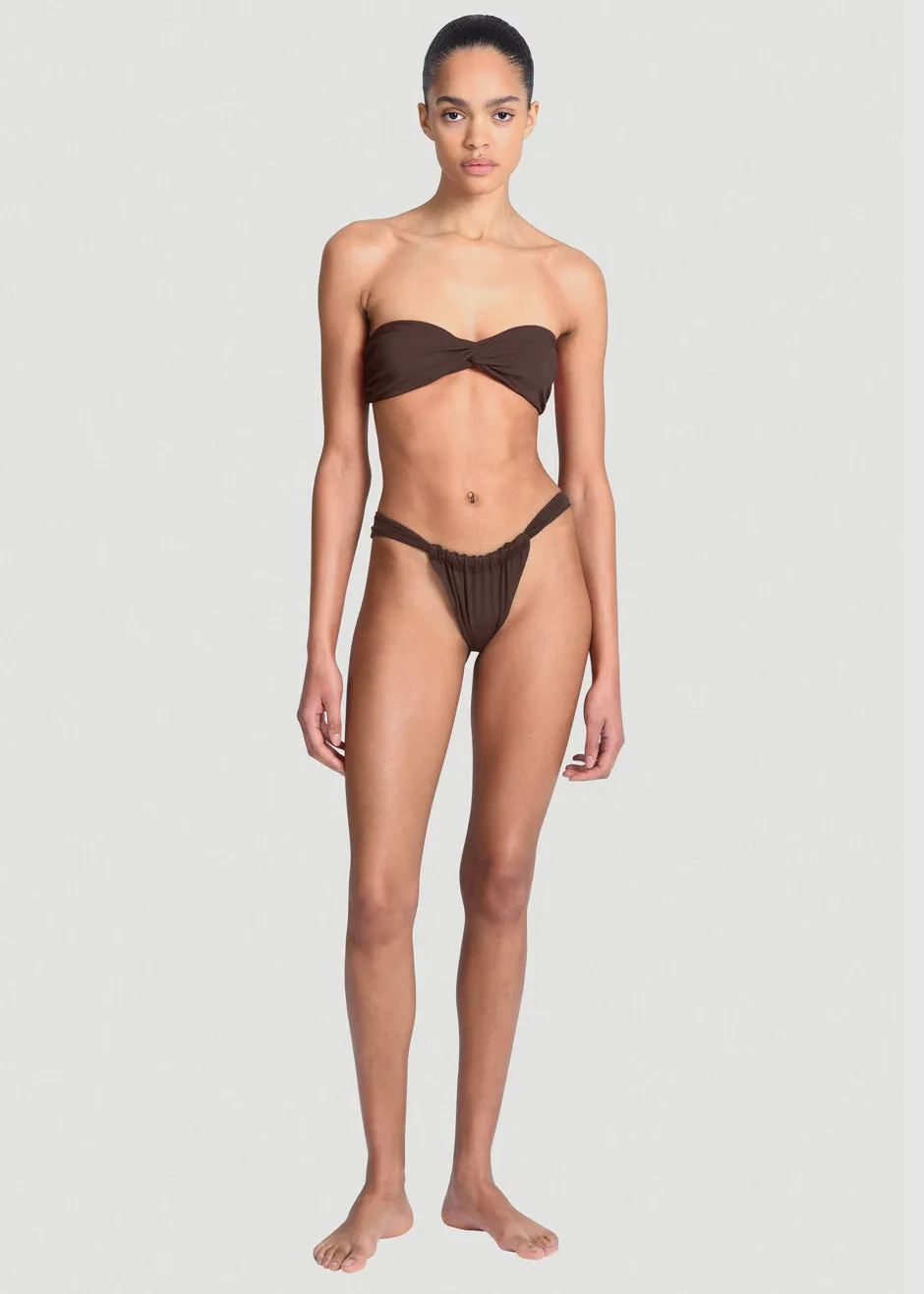 Aexae Ruched Bandeau Swim Top - Brown sold by Frankie Shop product image thumbnail 2