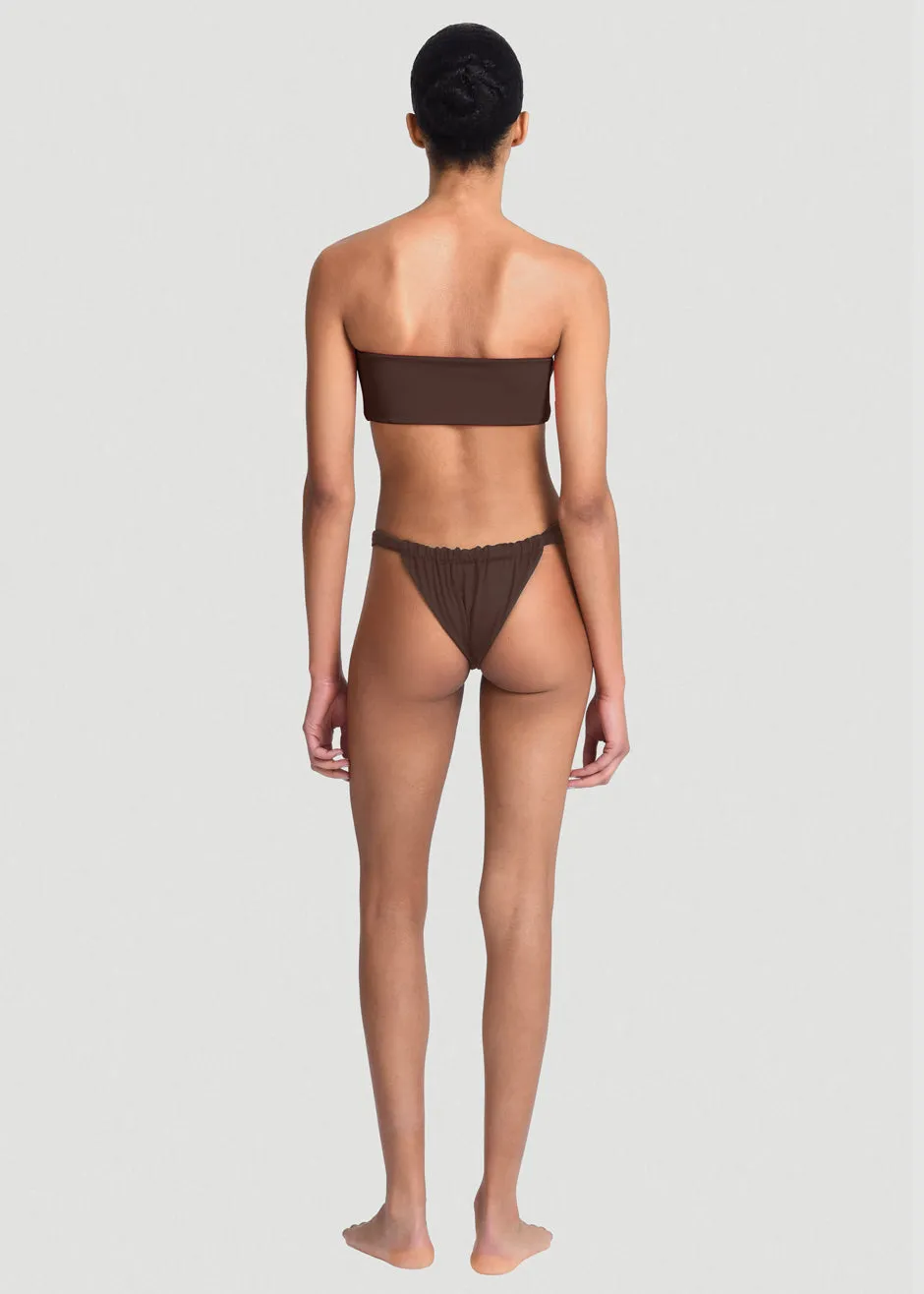 Aexae Ruched Bandeau Swim Top - Brown sold by Frankie Shop product image thumbnail 3