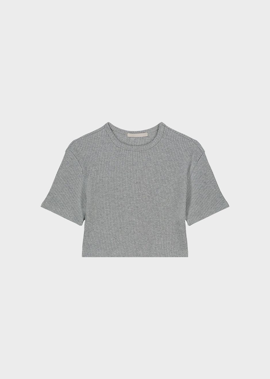 Inger Lurex Cropped Tee - Grey sold by Frankie Shop product image thumbnail 7