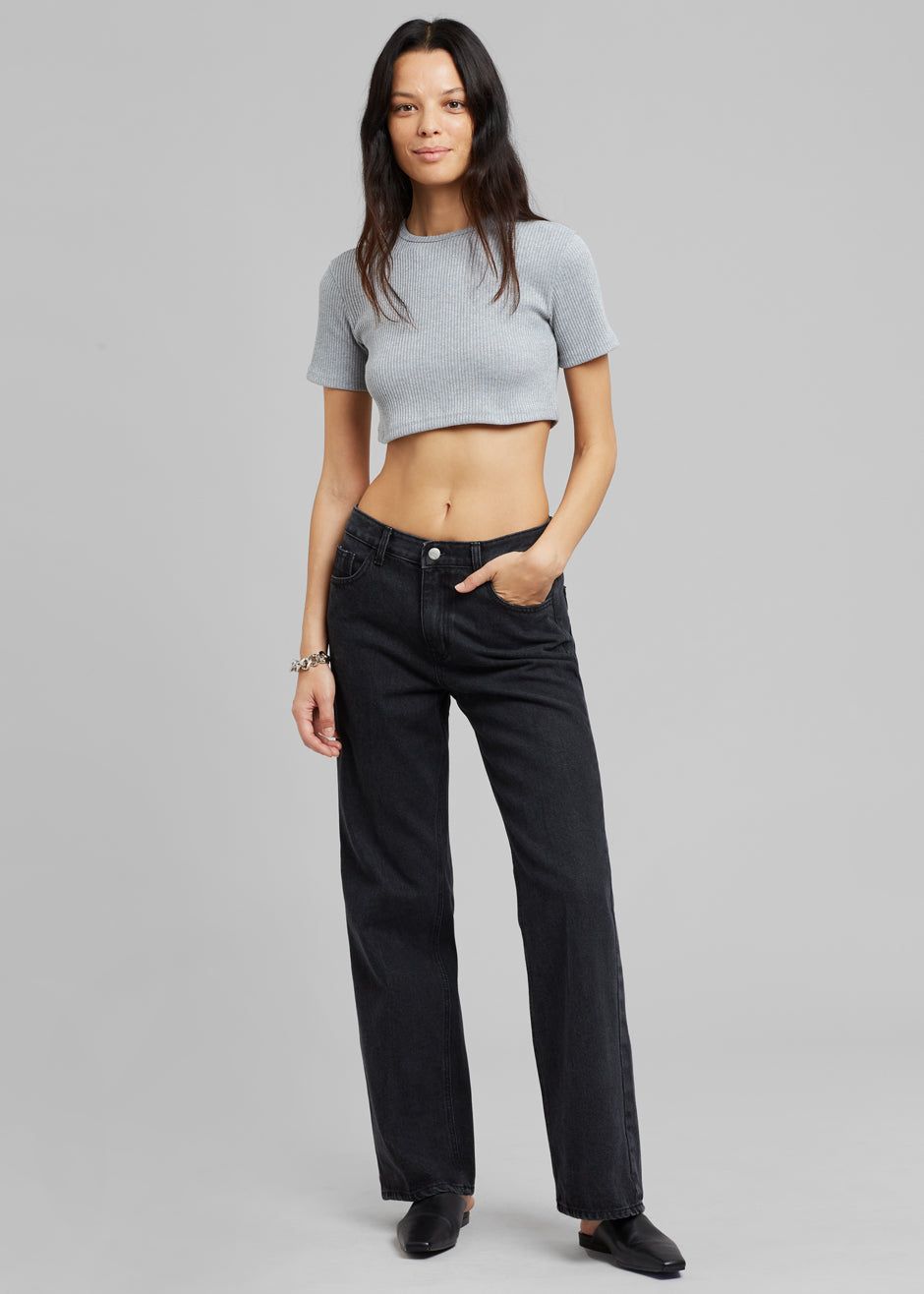 Inger Lurex Cropped Tee - Grey sold by Frankie Shop product image thumbnail 3