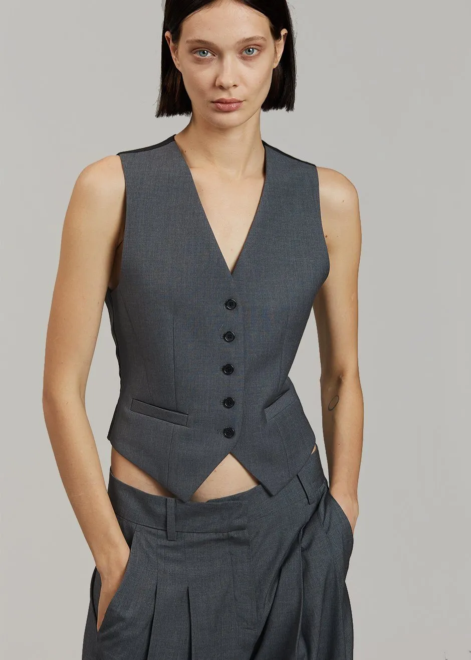 Gelso Waistcoat - Dark Grey Melange sold by Frankie Shop product image thumbnail 4