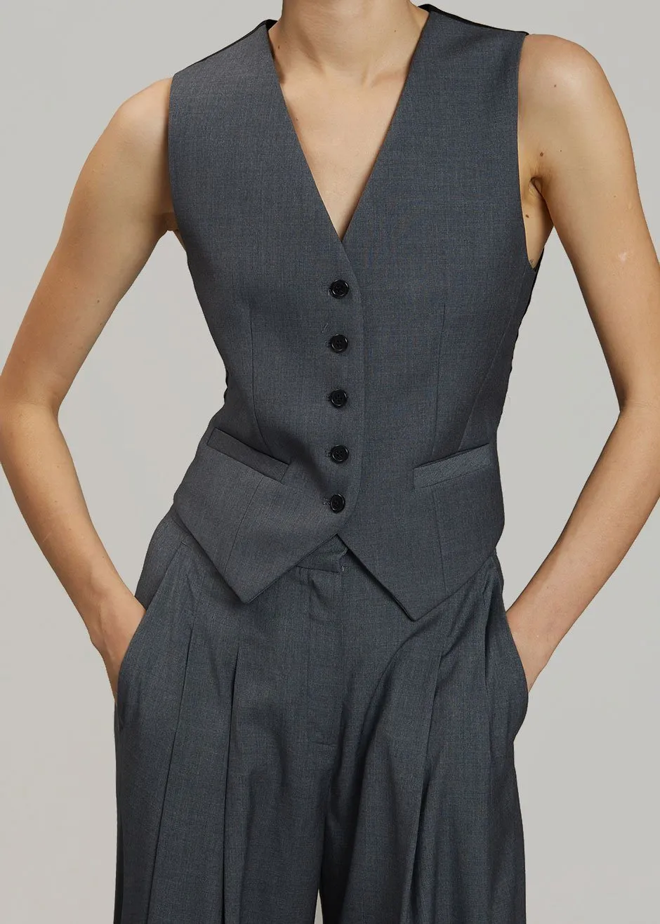 Gelso Waistcoat - Dark Grey Melange sold by Frankie Shop product image thumbnail 3