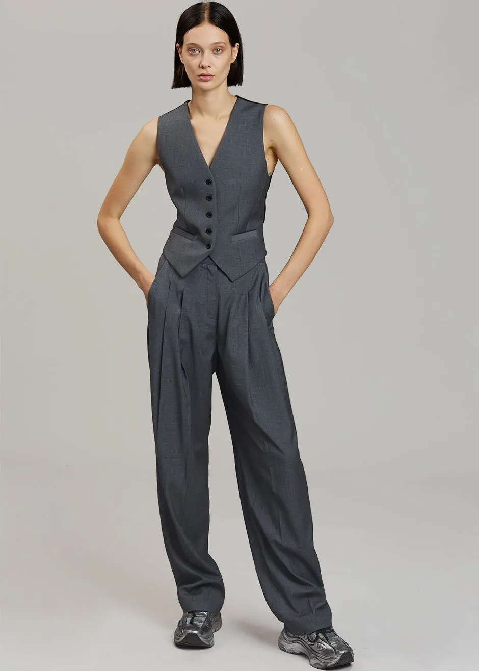 Gelso Waistcoat - Dark Grey Melange sold by Frankie Shop product image thumbnail 5