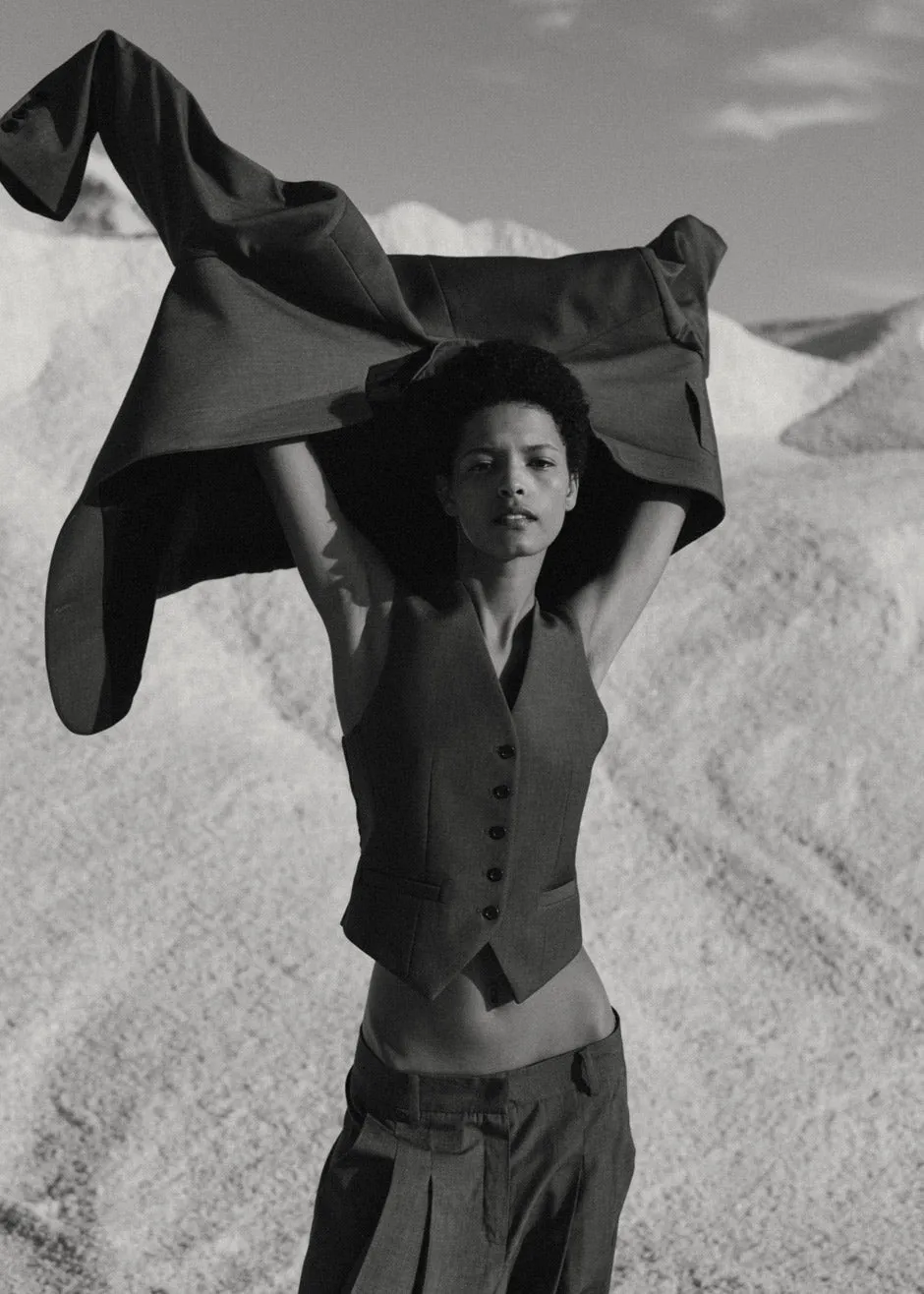 Gelso Waistcoat - Dark Grey Melange sold by Frankie Shop