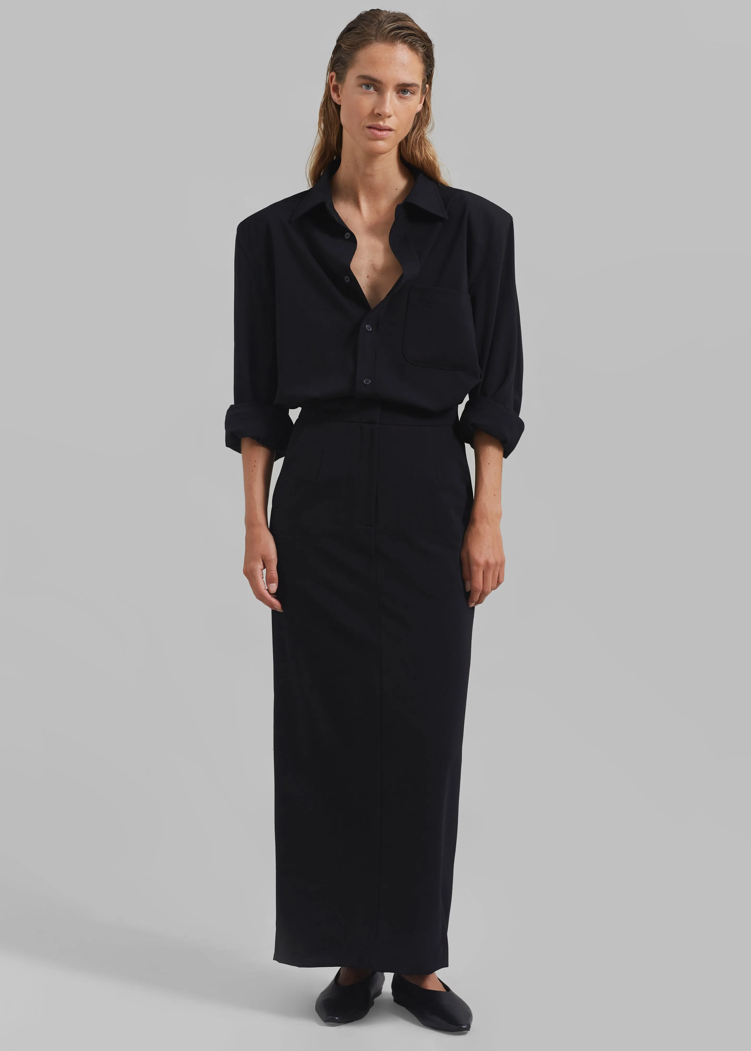 Hollis Padded Shoulder Shirt - Black sold by Frankie Shop product image thumbnail 5