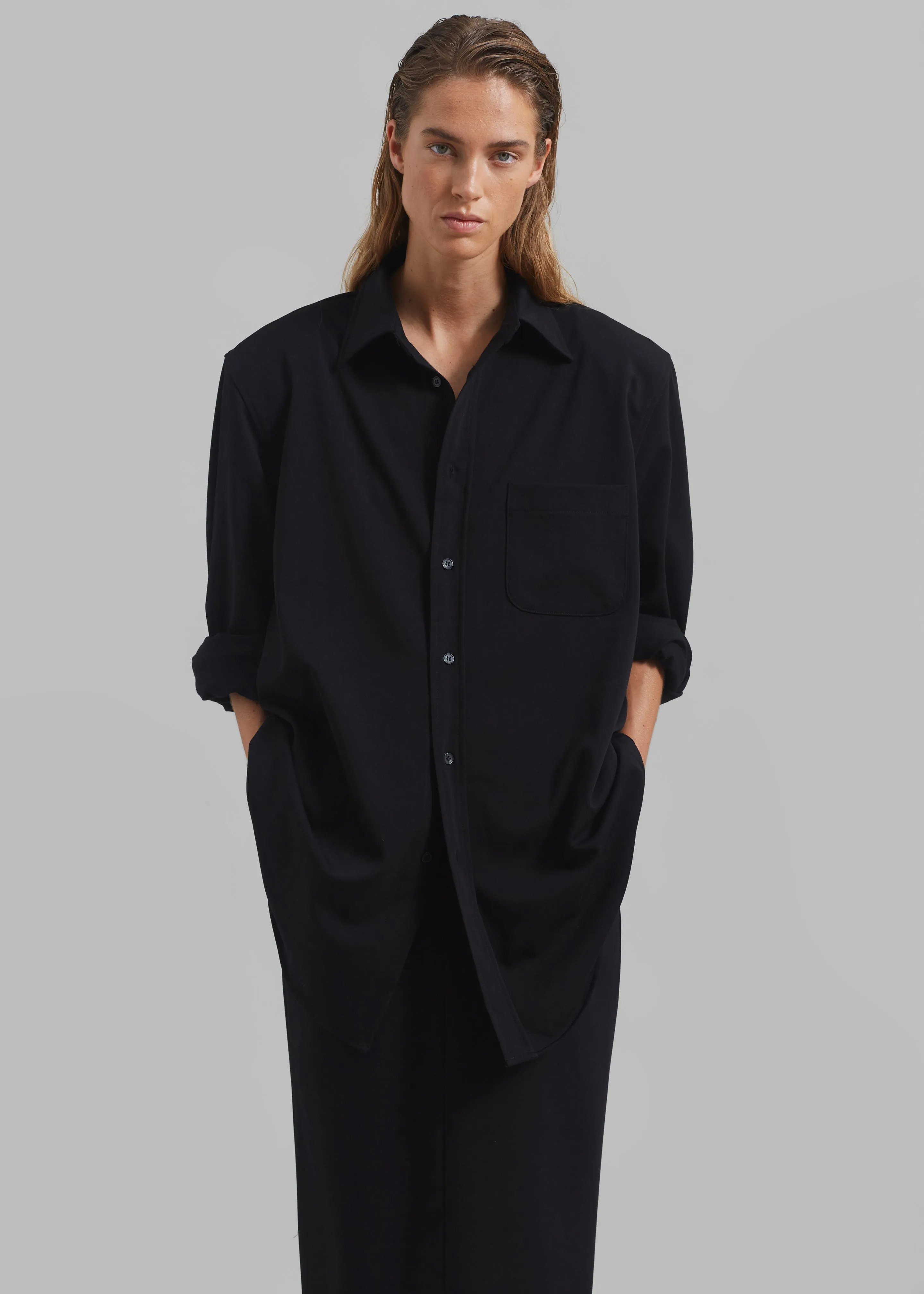 Hollis Padded Shoulder Shirt - Black sold by Frankie Shop product image thumbnail 4