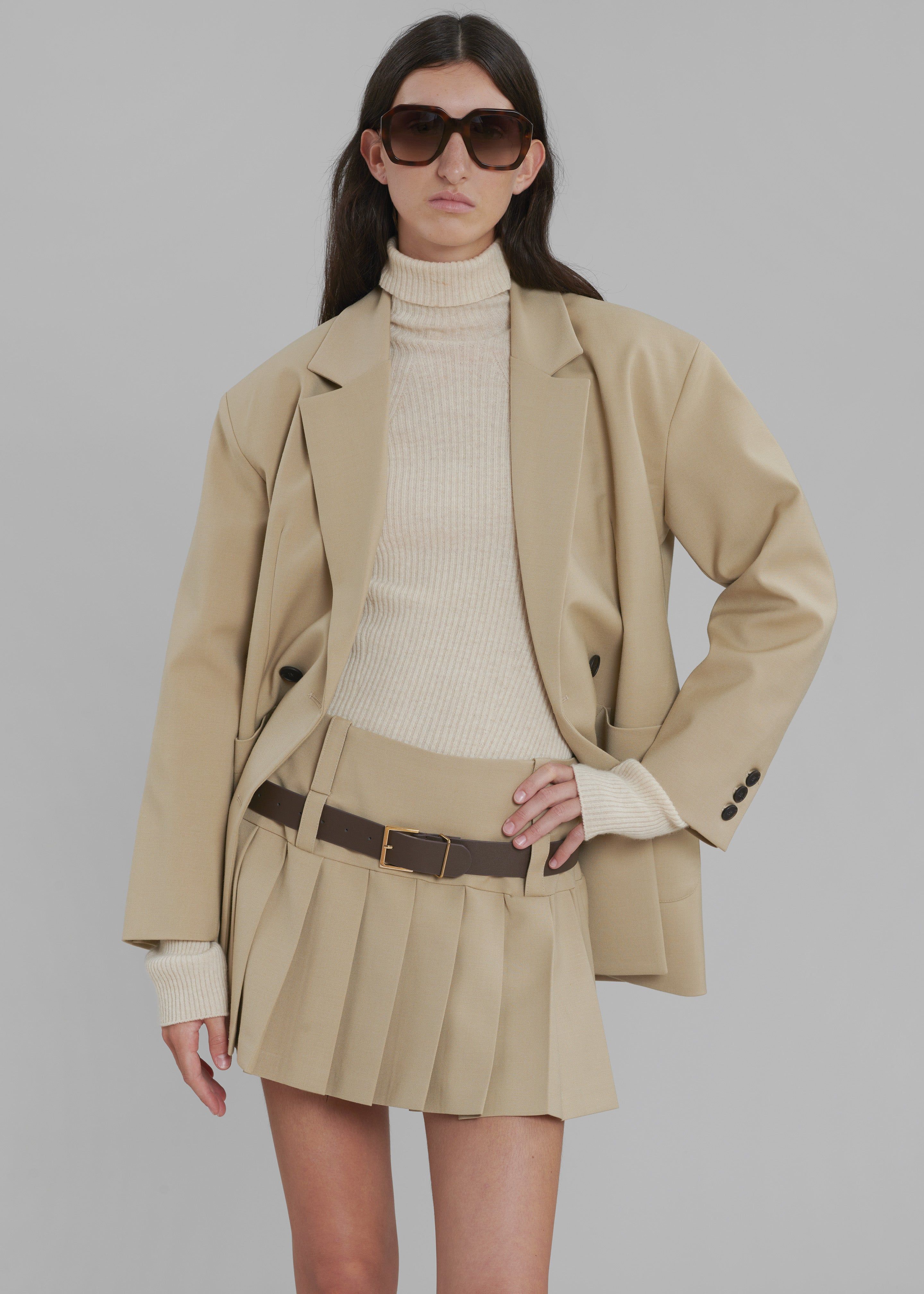 Nicole Pleated Mini Skirt - Camel sold by Frankie Shop product image thumbnail 6