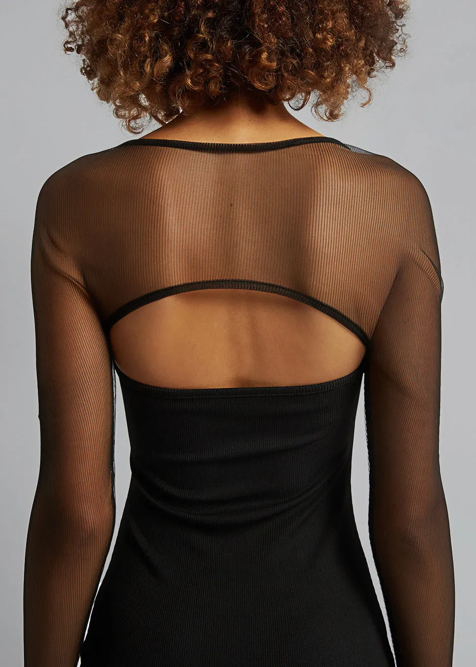 Christopher Esber Polar Orbit Ruched Shawl Mini Dress - Black sold by Frankie Shop product image thumbnail 4