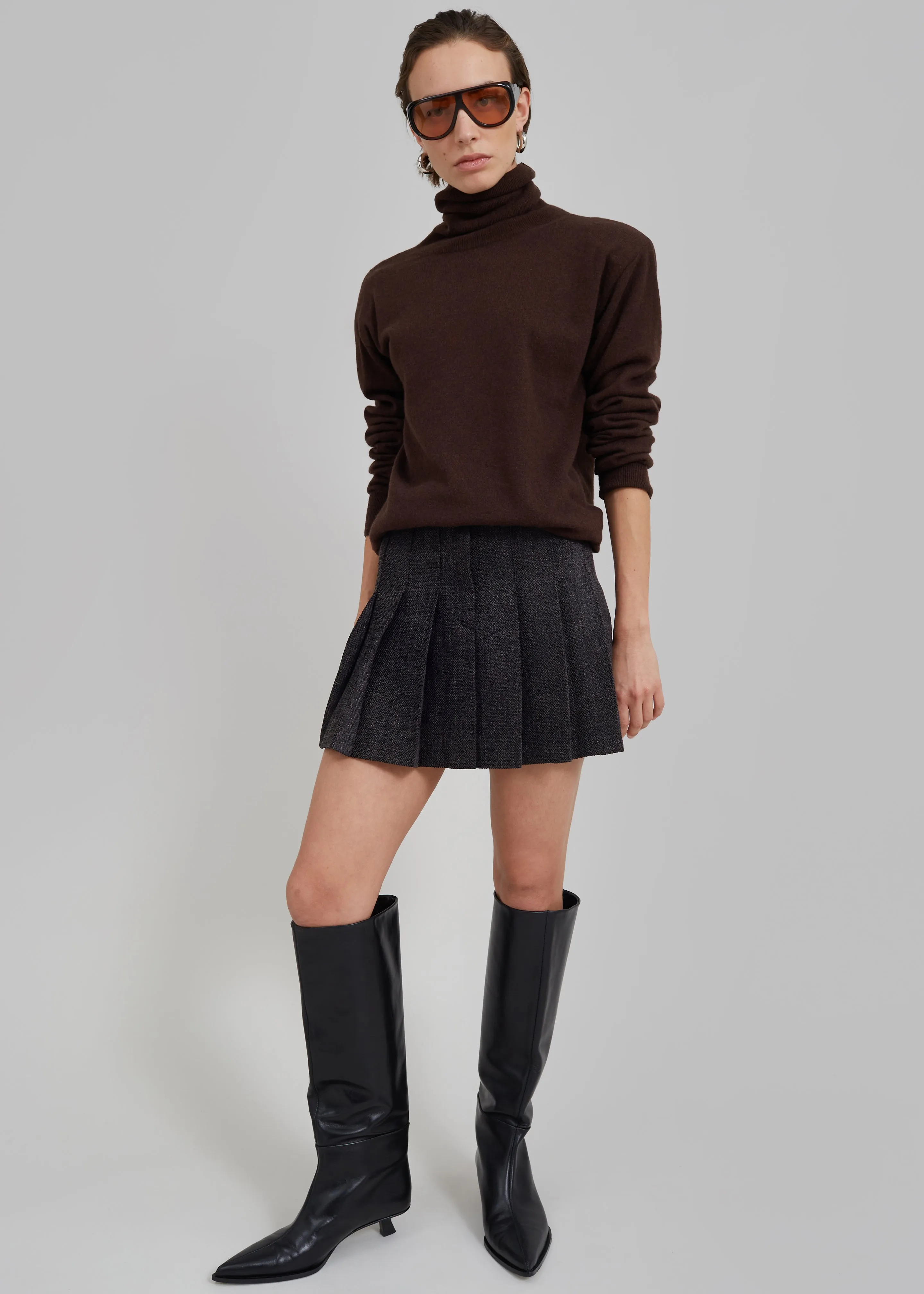 Niamh Mini Pleated Skirt - Charcoal sold by Frankie Shop product image thumbnail 4