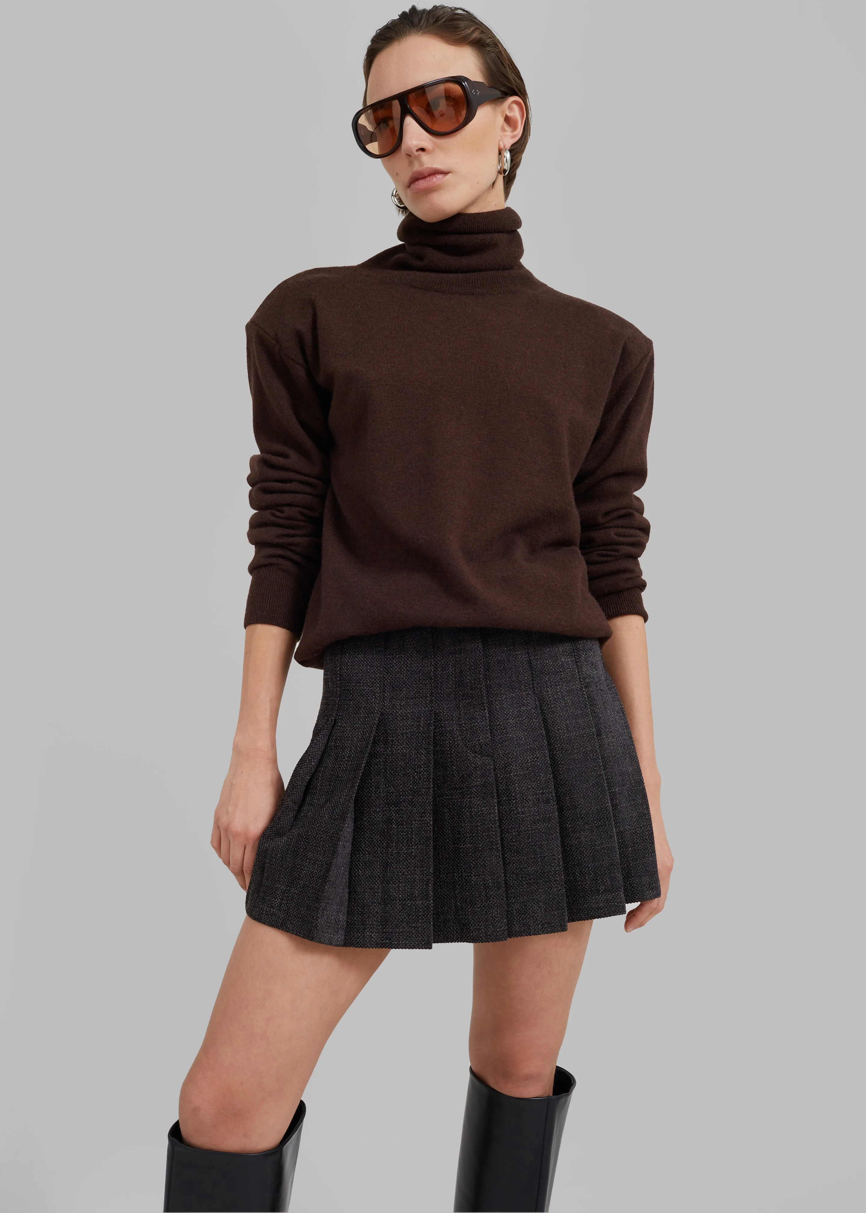 Niamh Mini Pleated Skirt - Charcoal sold by Frankie Shop