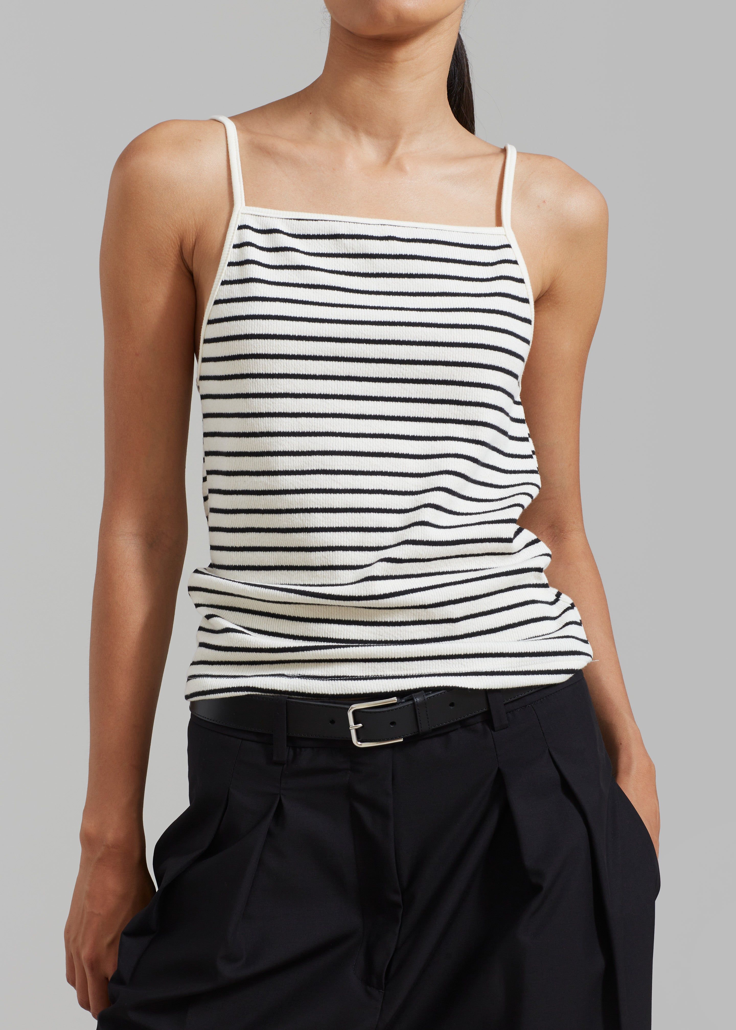 Maggie Sleeveless Top - White/Black Stripe sold by Frankie Shop product image thumbnail 5