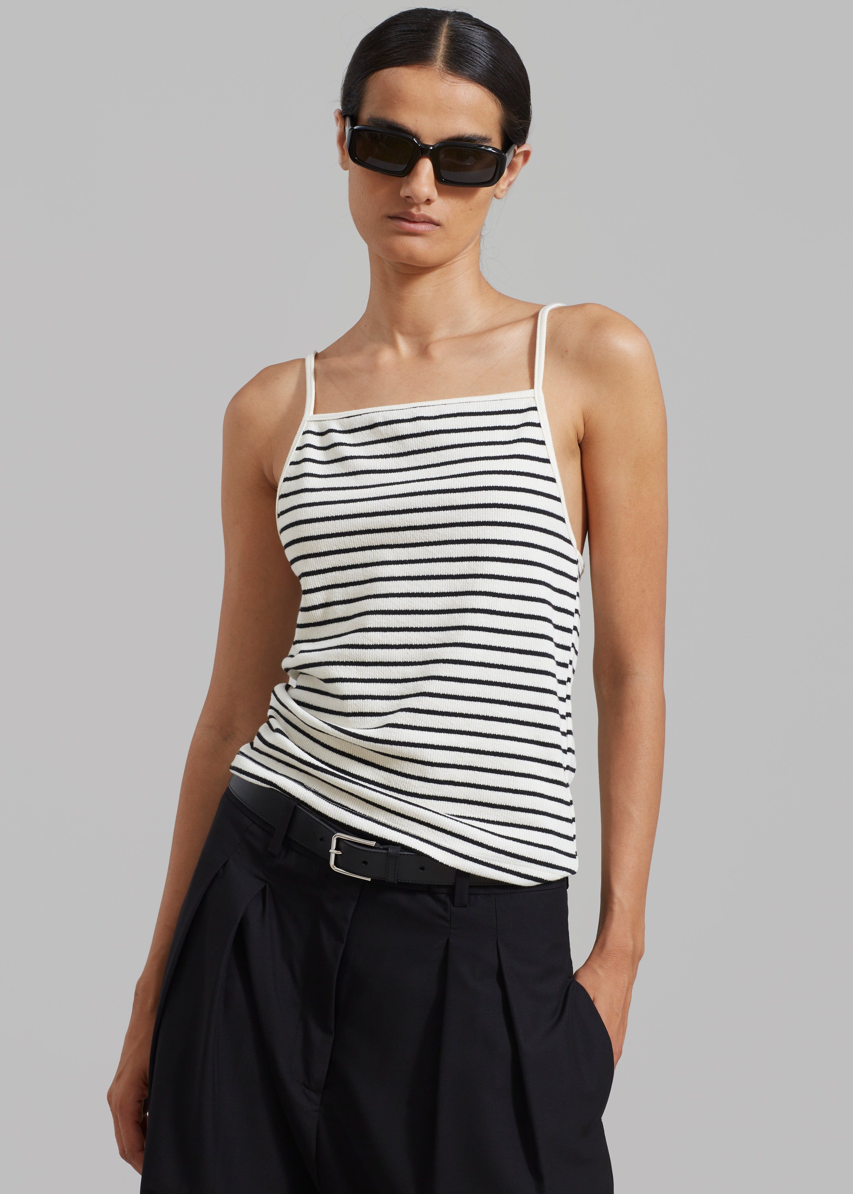 Maggie Sleeveless Top - White/Black Stripe sold by Frankie Shop product image thumbnail 3