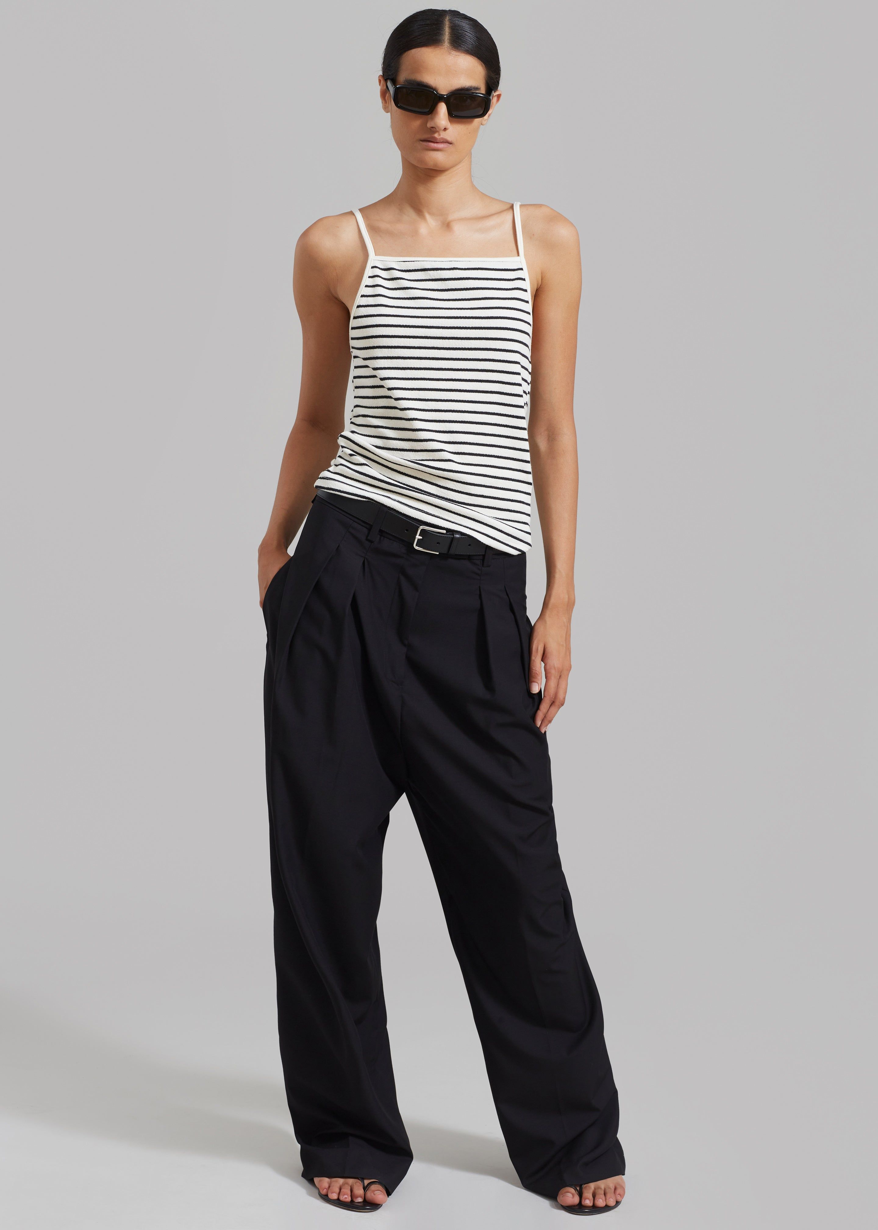 Maggie Sleeveless Top - White/Black Stripe sold by Frankie Shop product image thumbnail 4