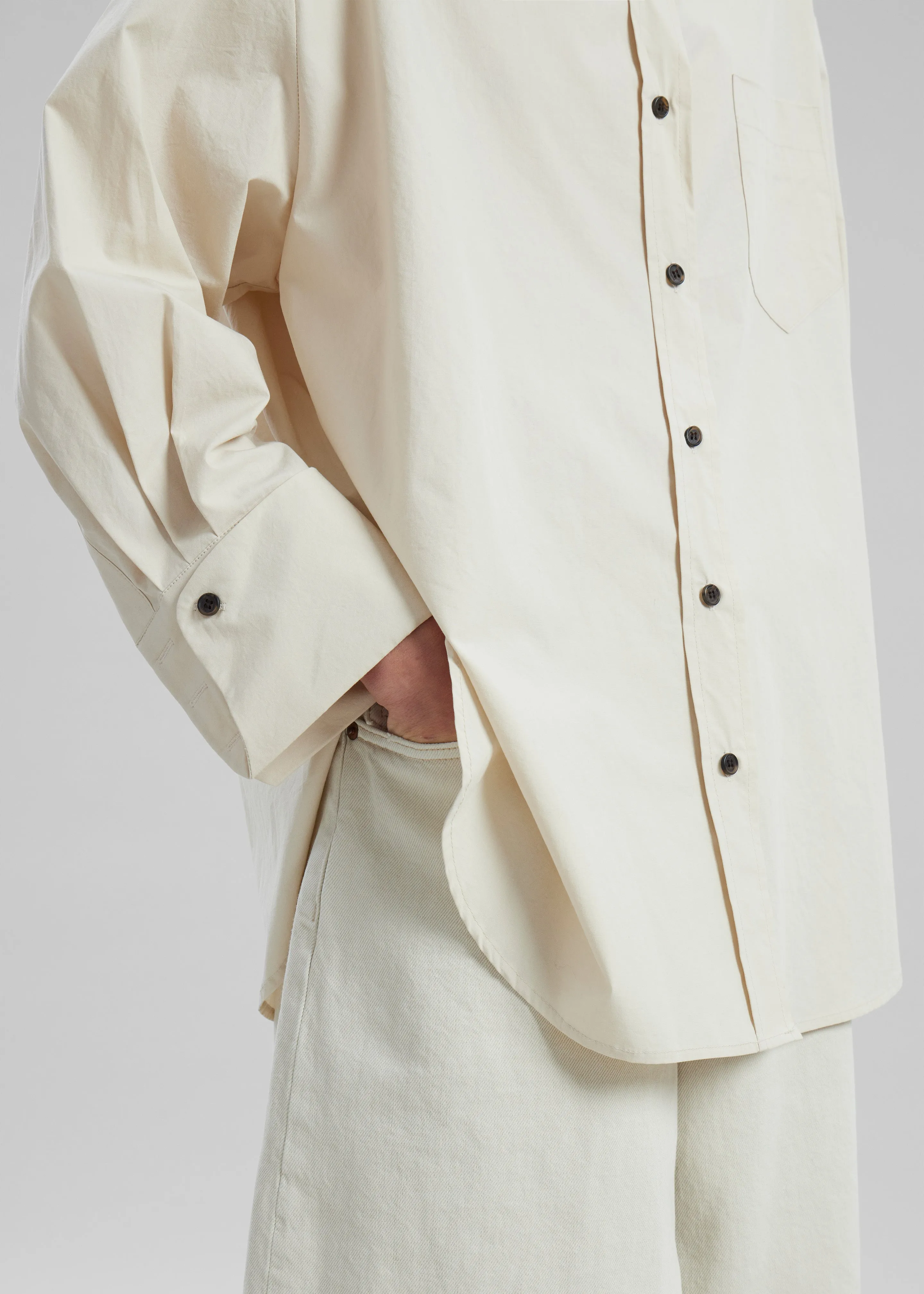 Zuri Boxy Button Up Shirt - Cream sold by Frankie Shop product image thumbnail 2