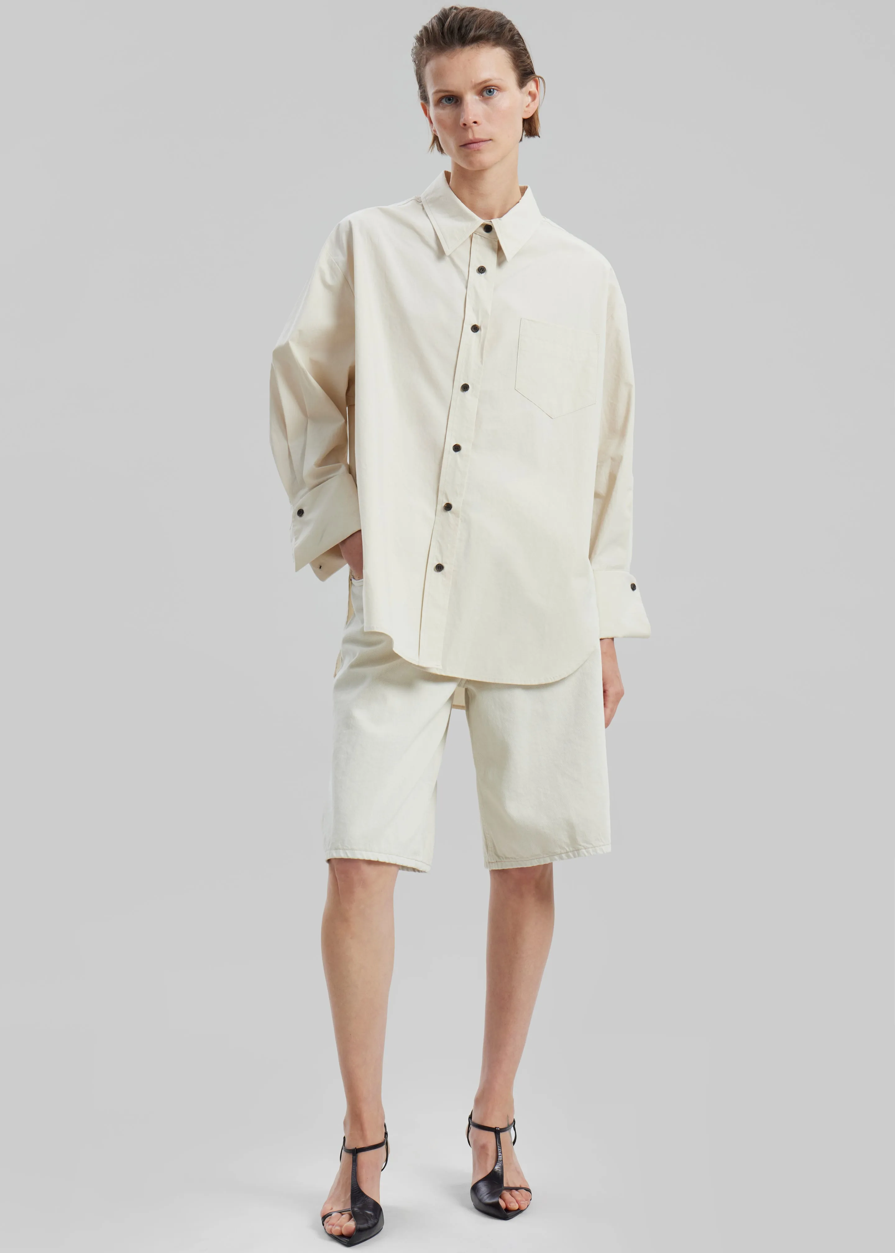 Zuri Boxy Button Up Shirt - Cream sold by Frankie Shop product image thumbnail 3